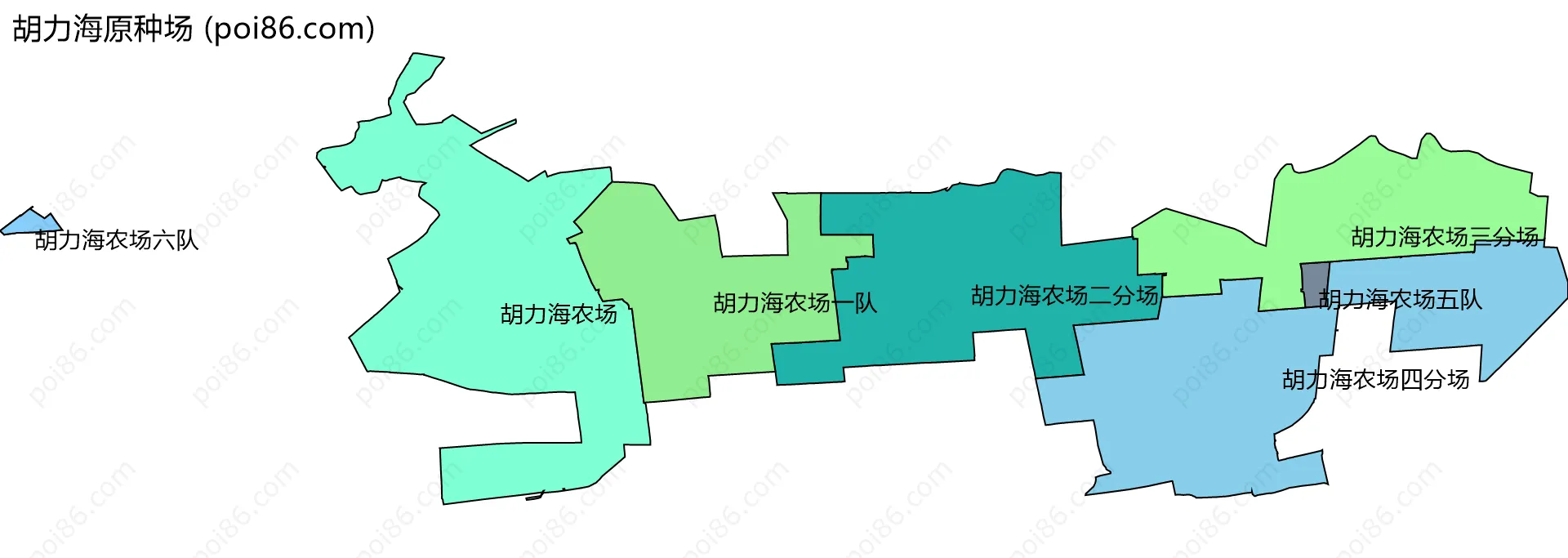 胡力海原种场边界地图(五级行政区划)