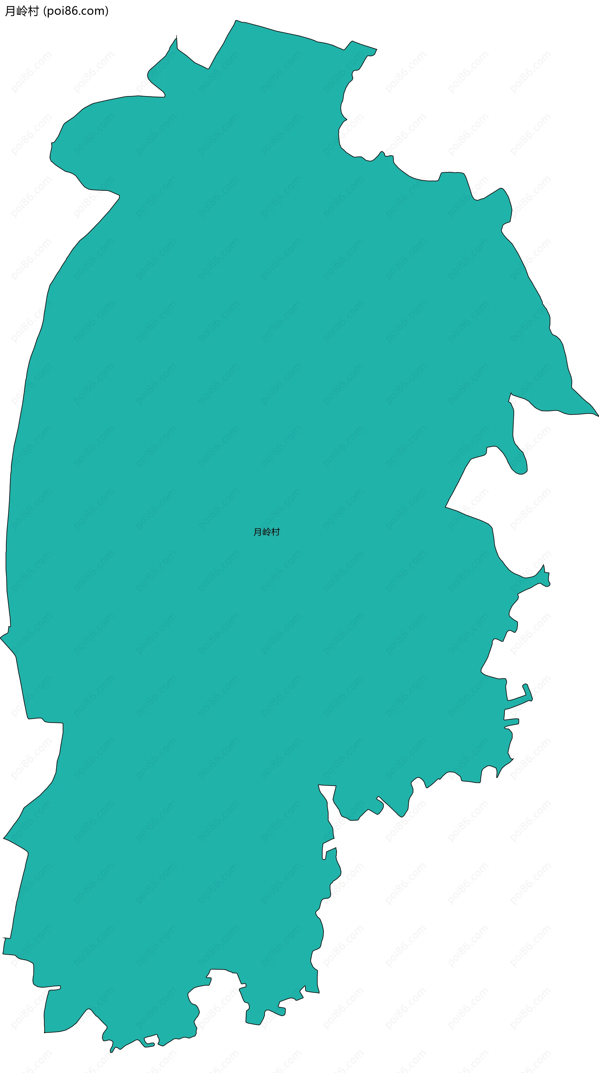 月岭村边界地图