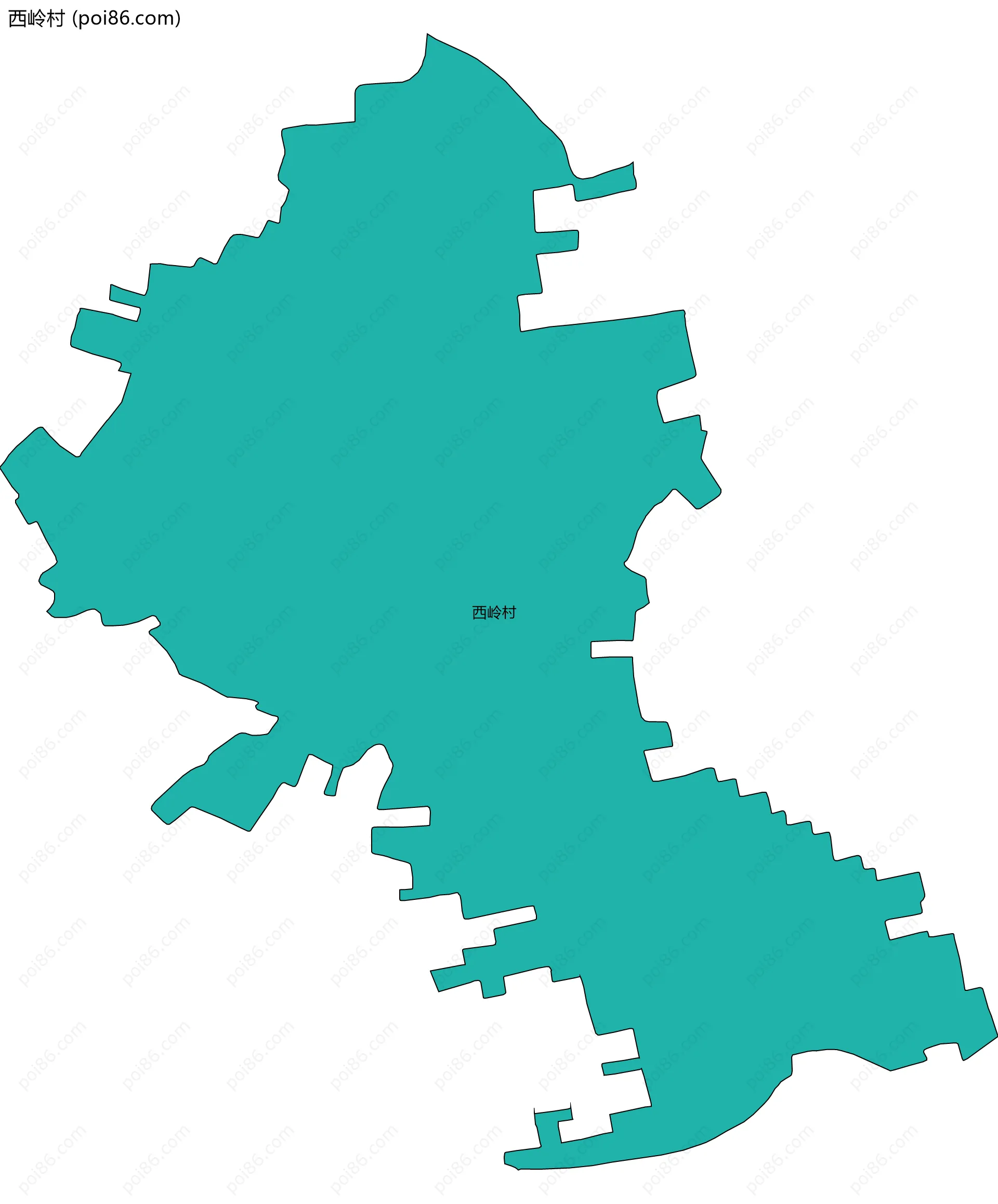 西岭村边界地图