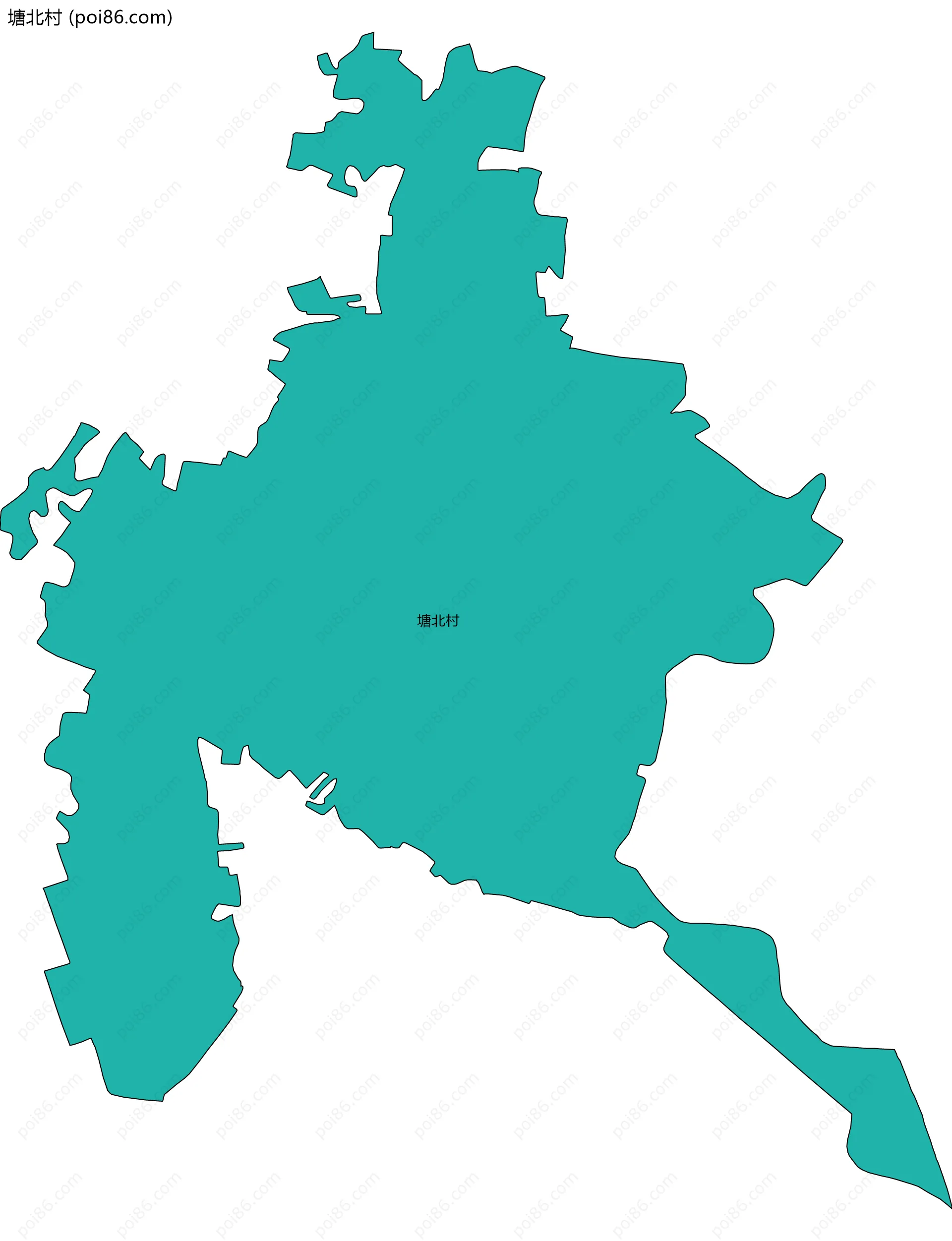 塘北村边界地图