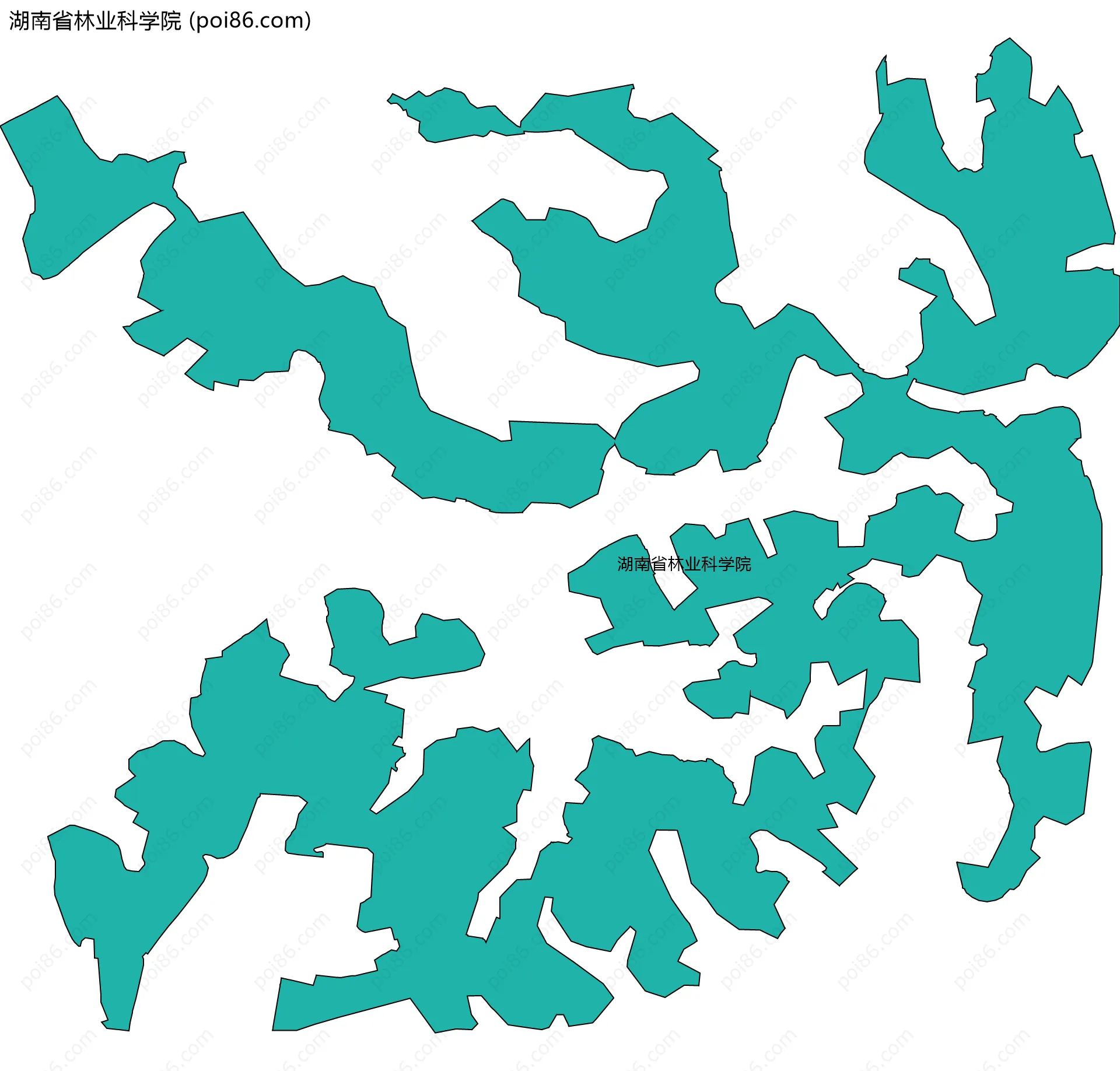 湖南省林业科学院边界地图(五级行政区划)