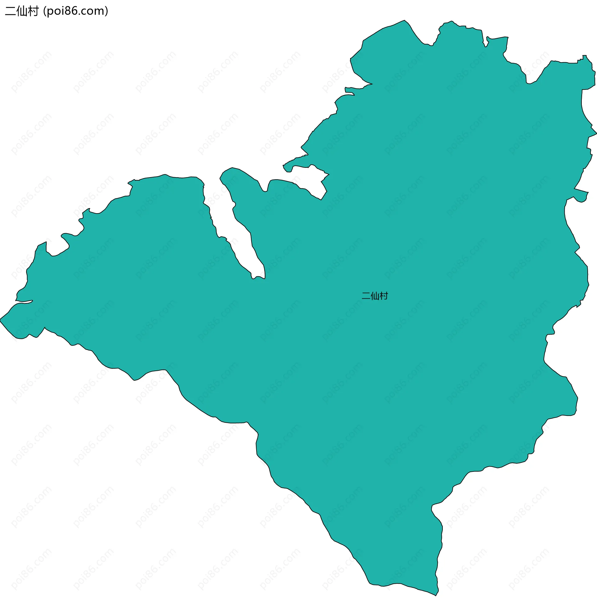 二仙村边界地图