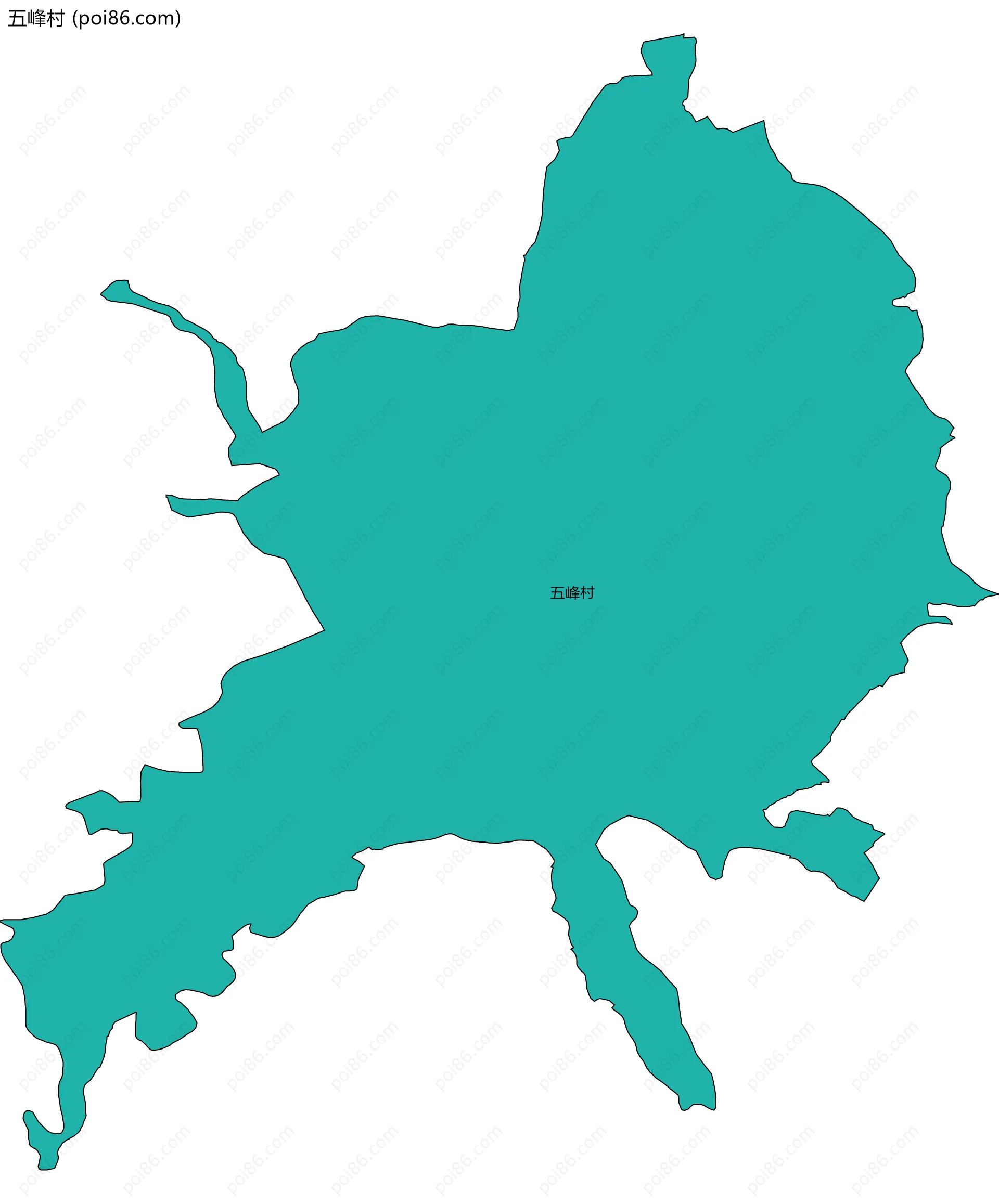 五峰村边界地图