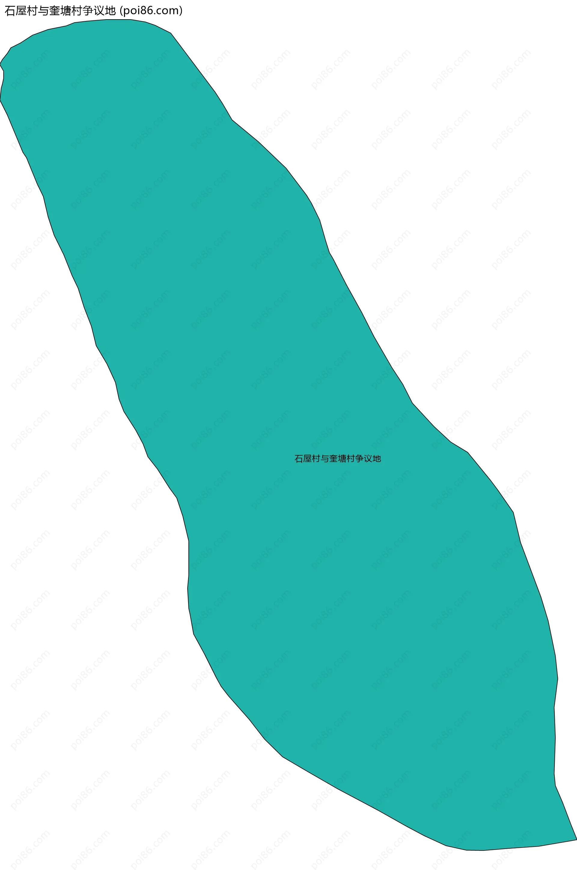 石屋村与奎塘村争议地边界地图