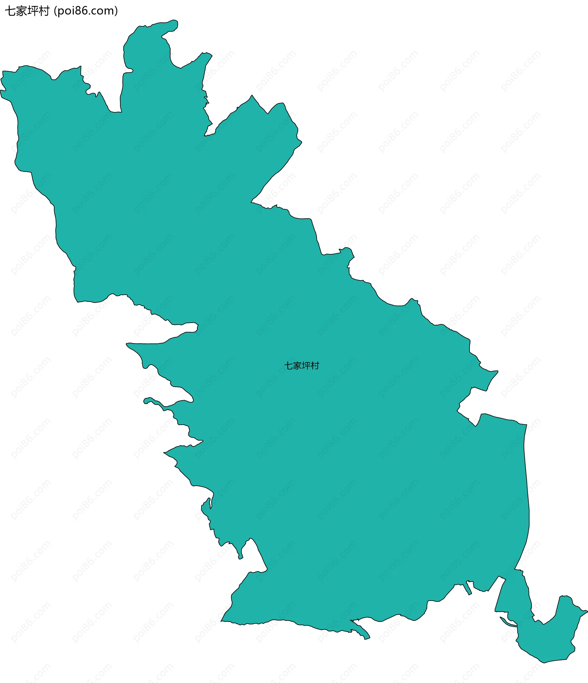 七家坪村边界地图
