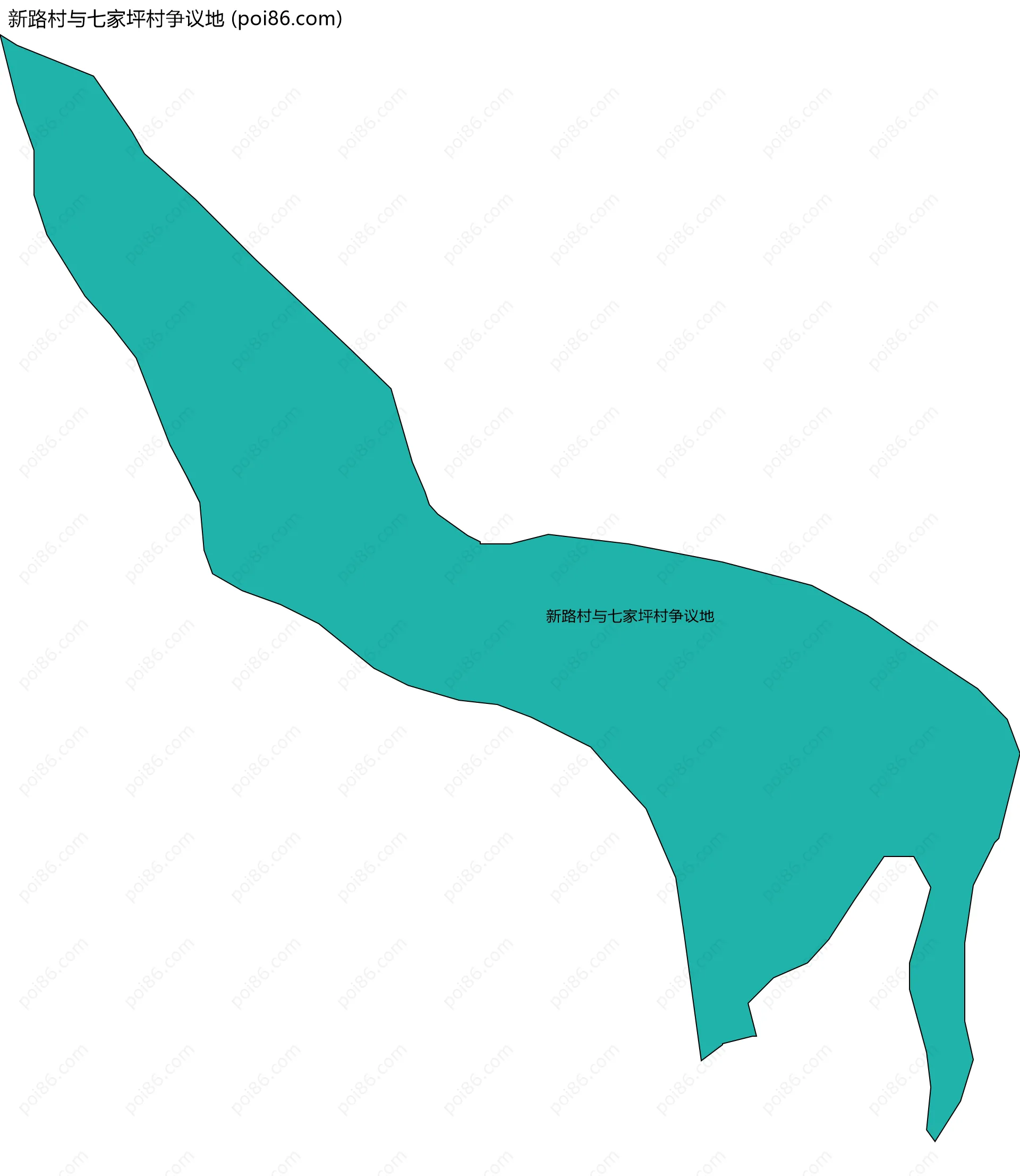 新路村与七家坪村争议地边界地图