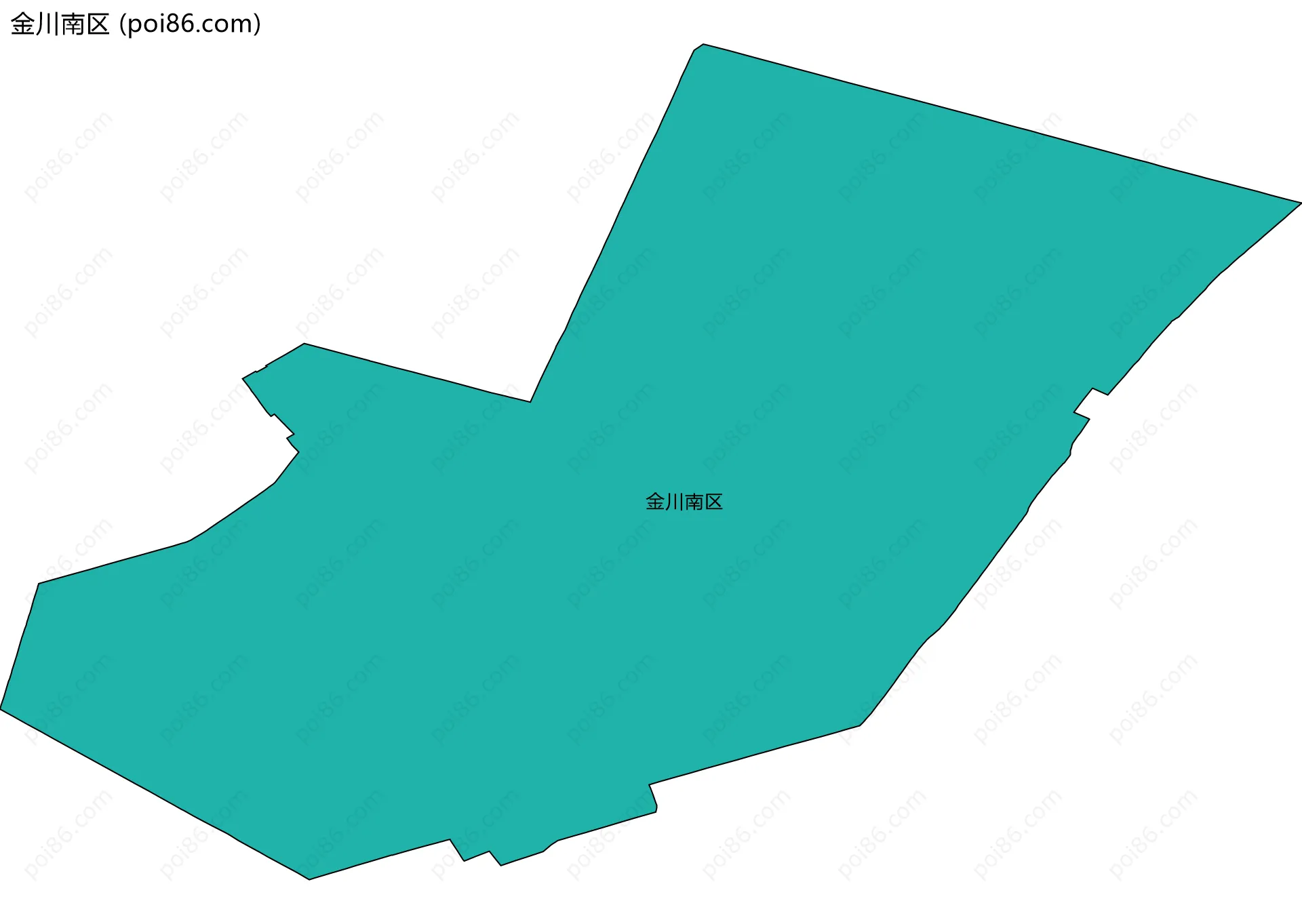 金川南区边界地图(五级行政区划)