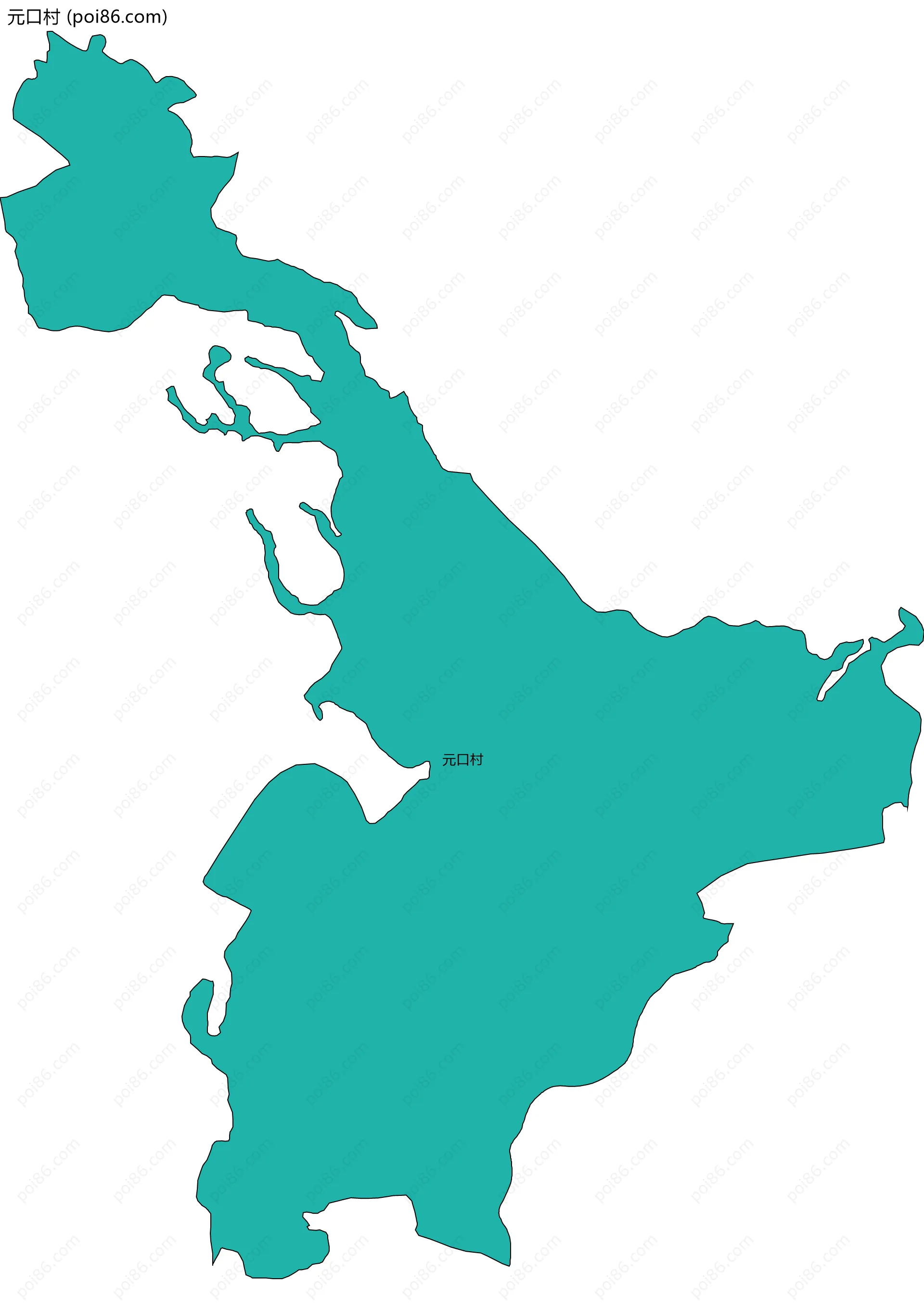 元口村边界地图