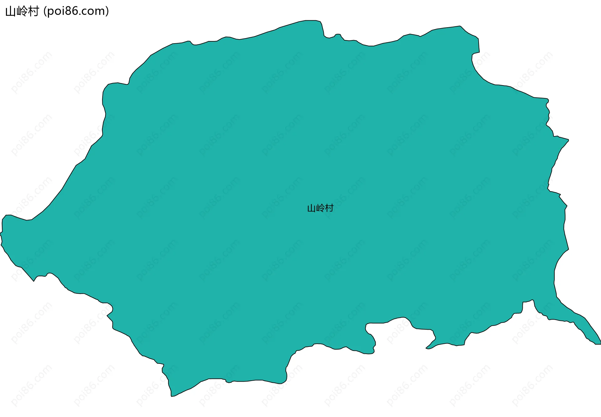 山岭村边界地图