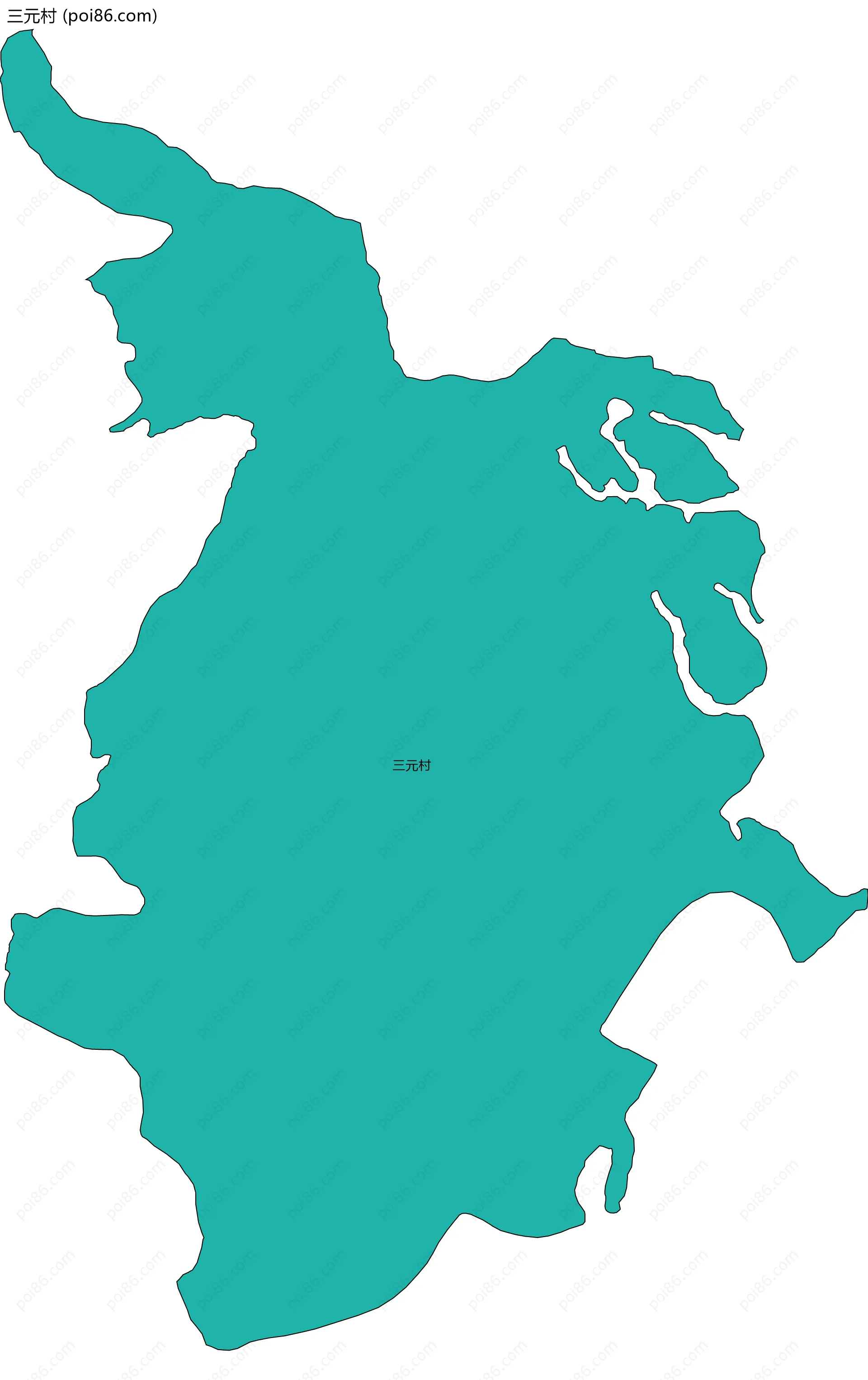 三元村边界地图