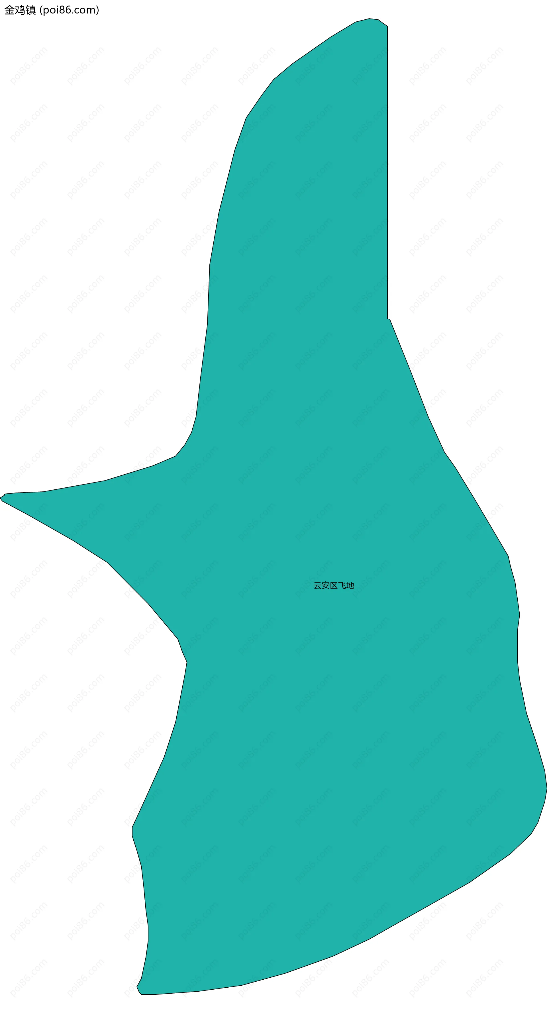 金鸡镇边界地图(五级行政区划)