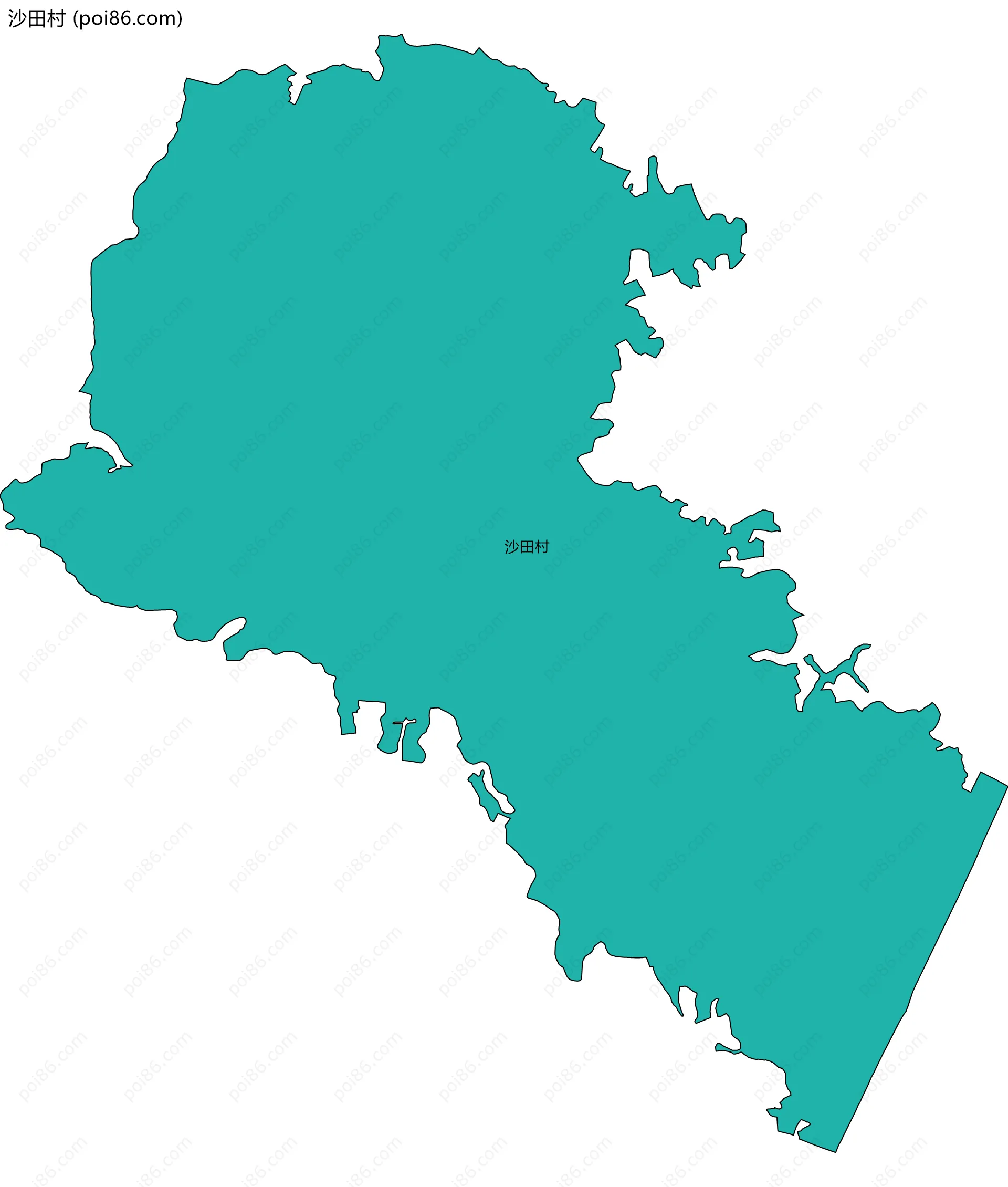 沙田村边界地图