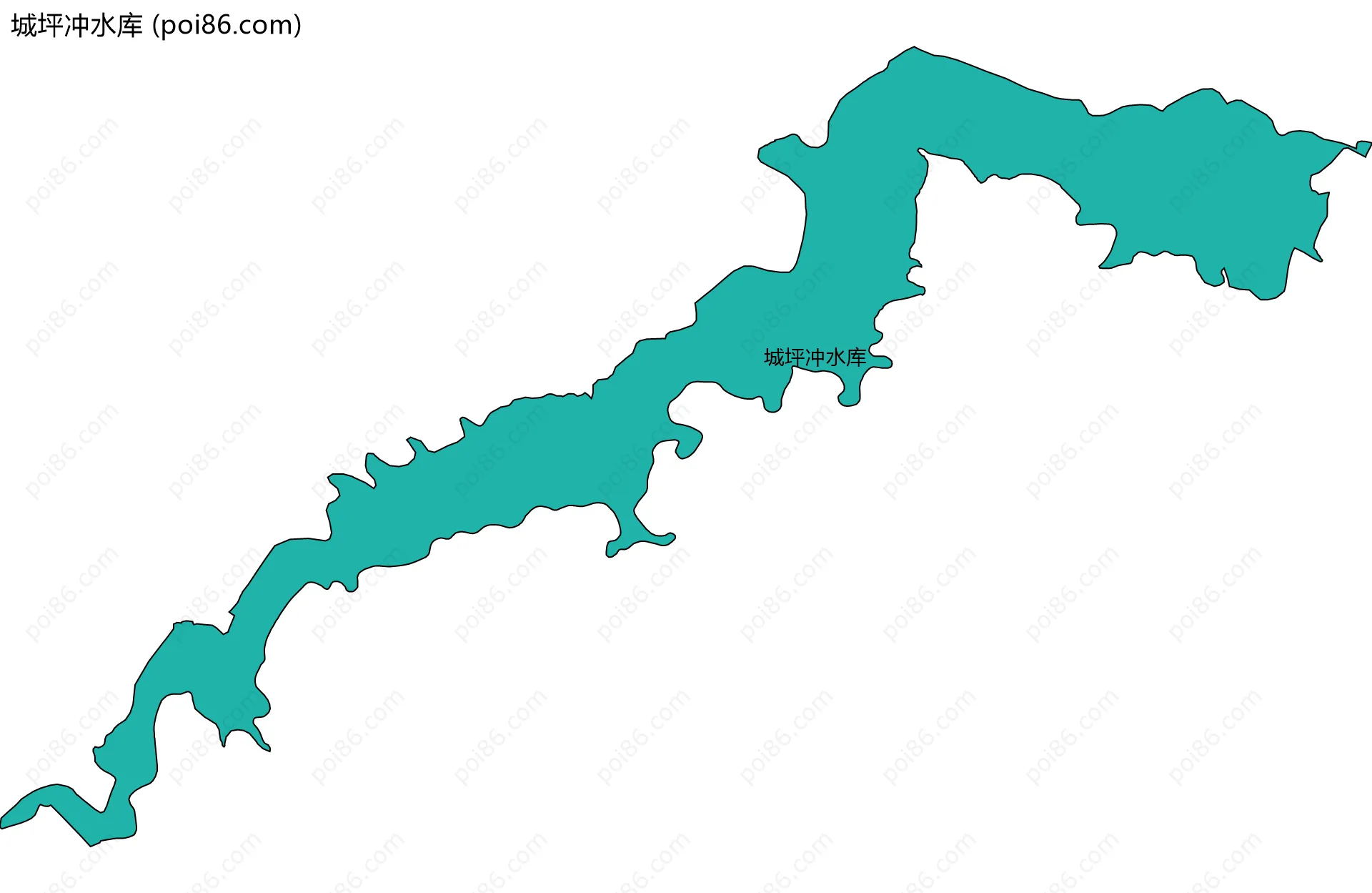 城坪冲水库边界地图