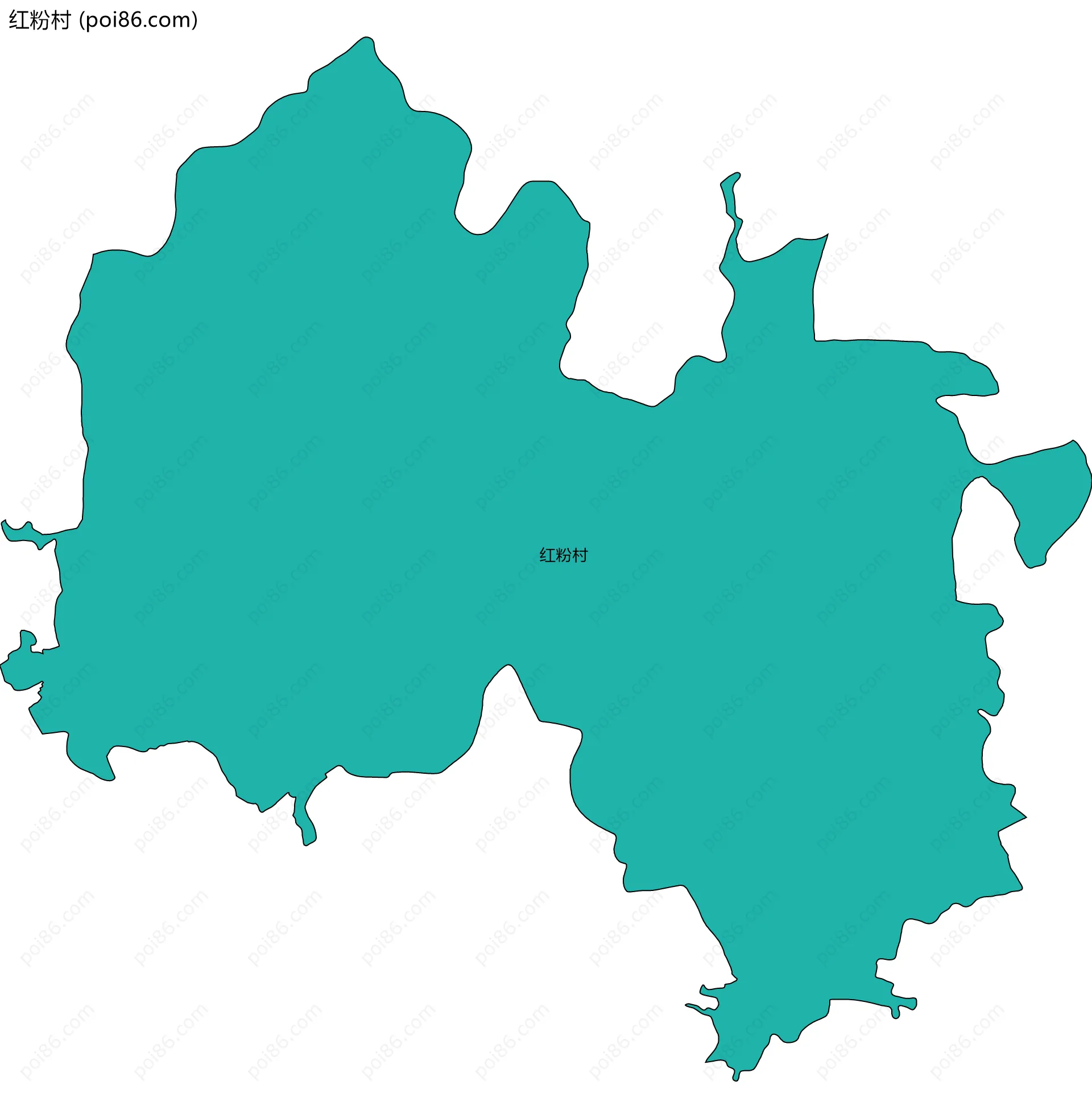 红粉村边界地图