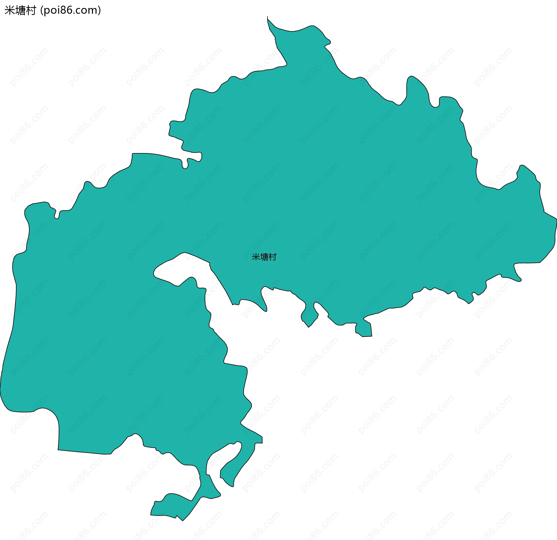 米塘村边界地图