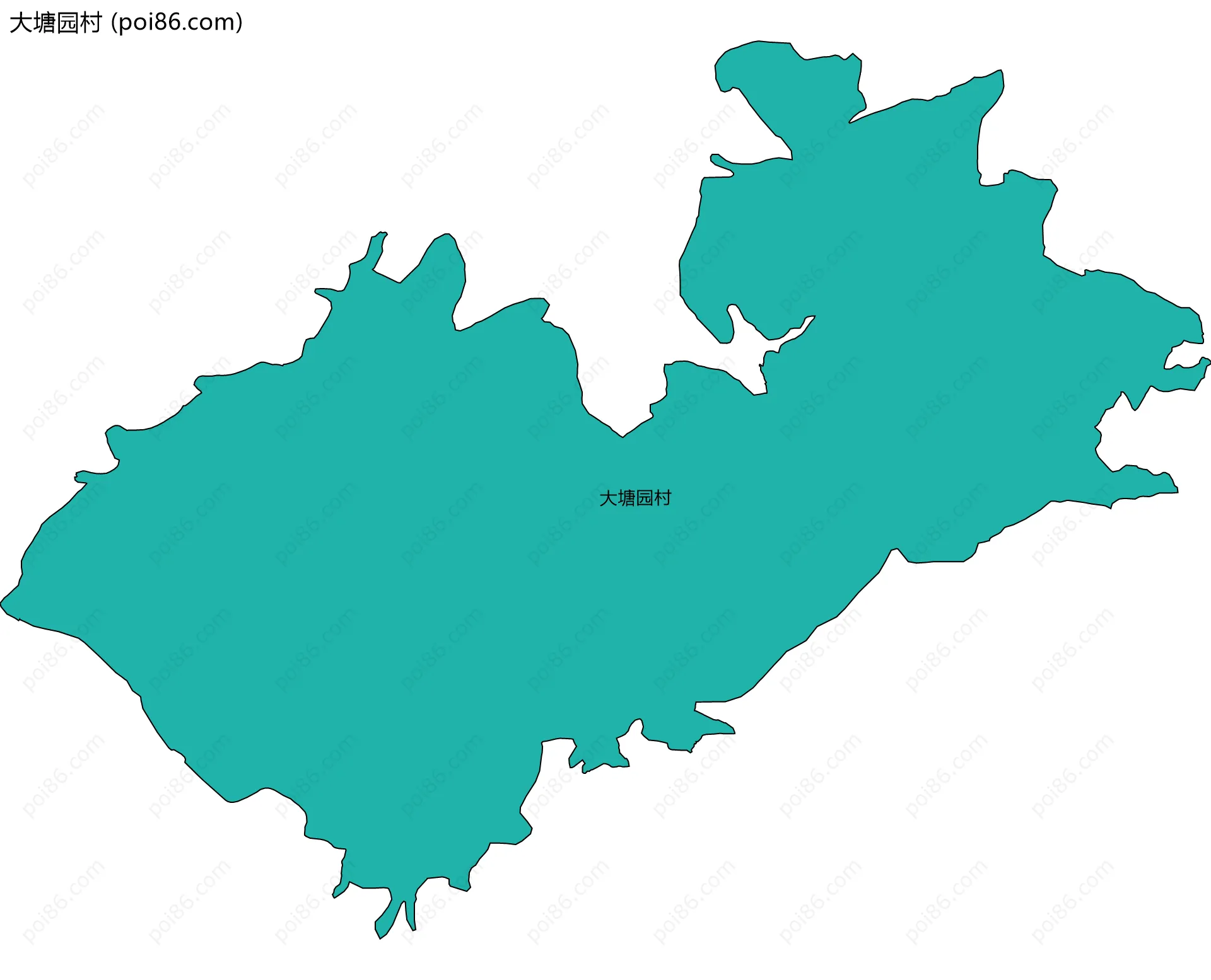 大塘园村边界地图