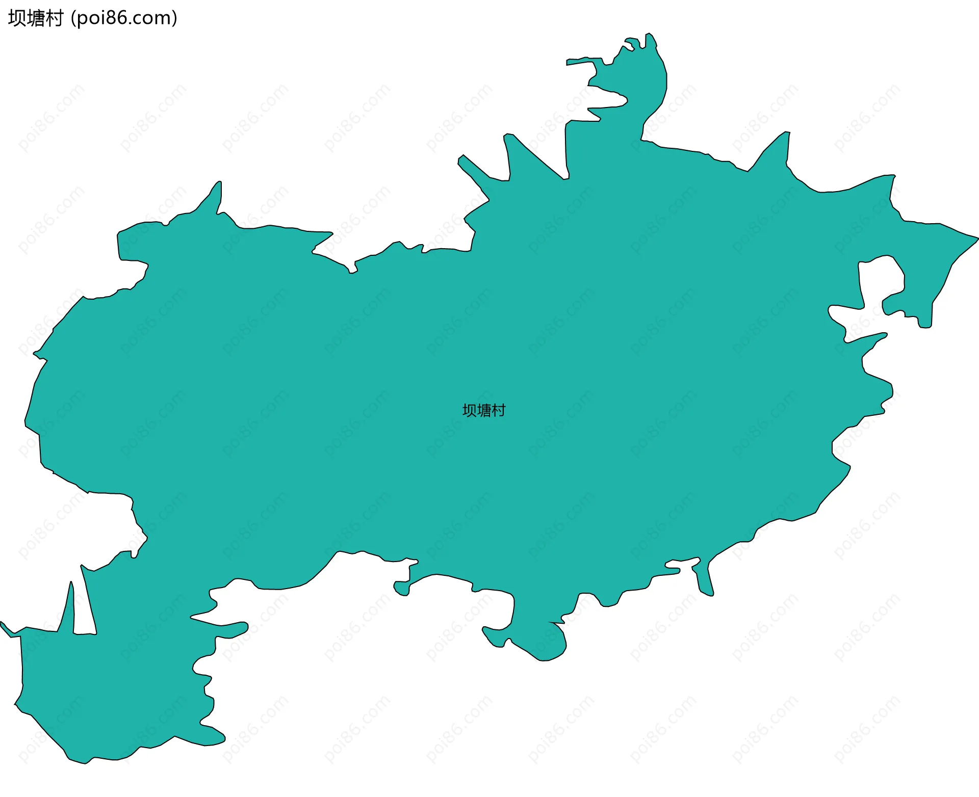 坝塘村边界地图