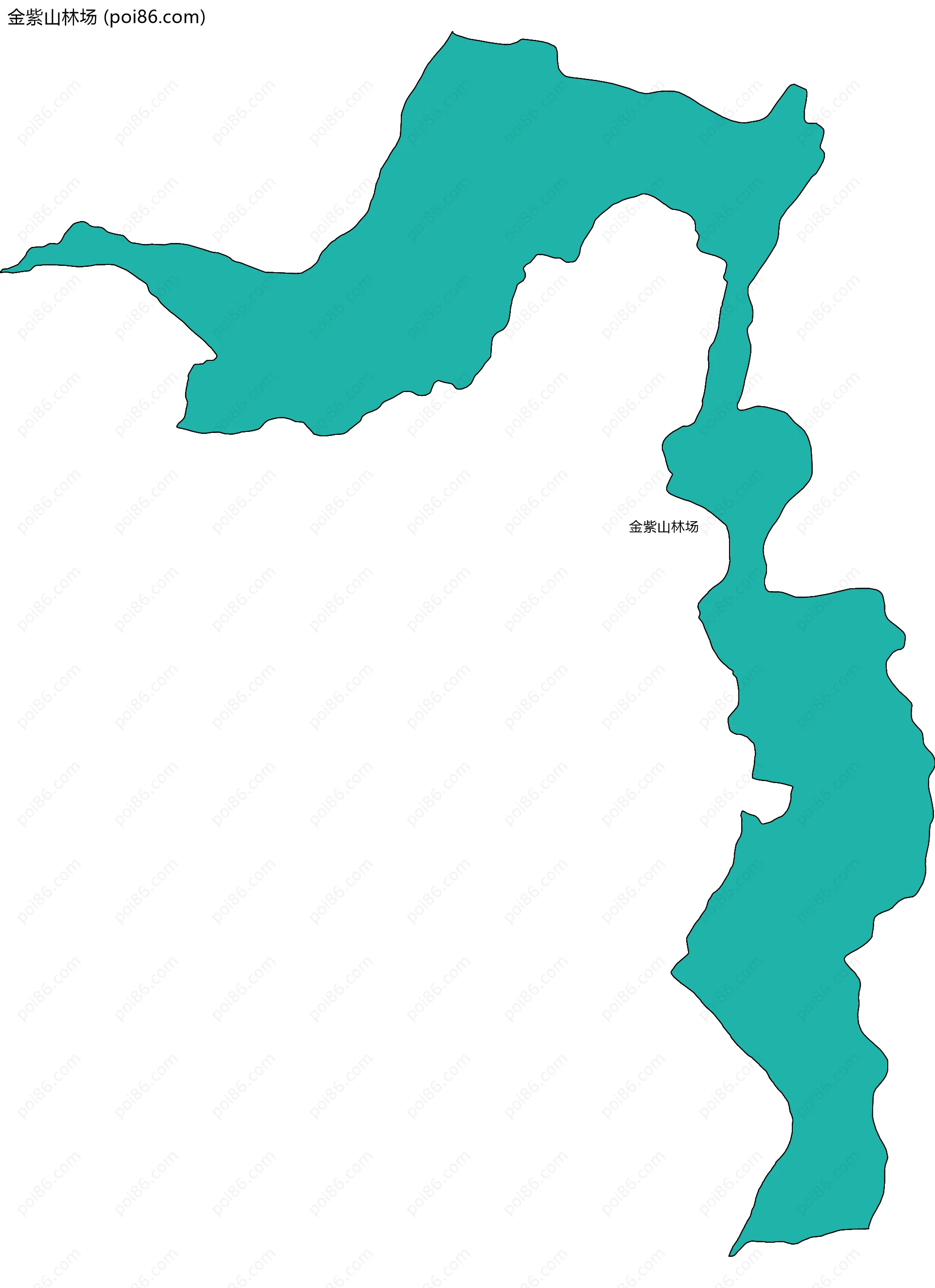 金紫山林场边界地图(五级行政区划)