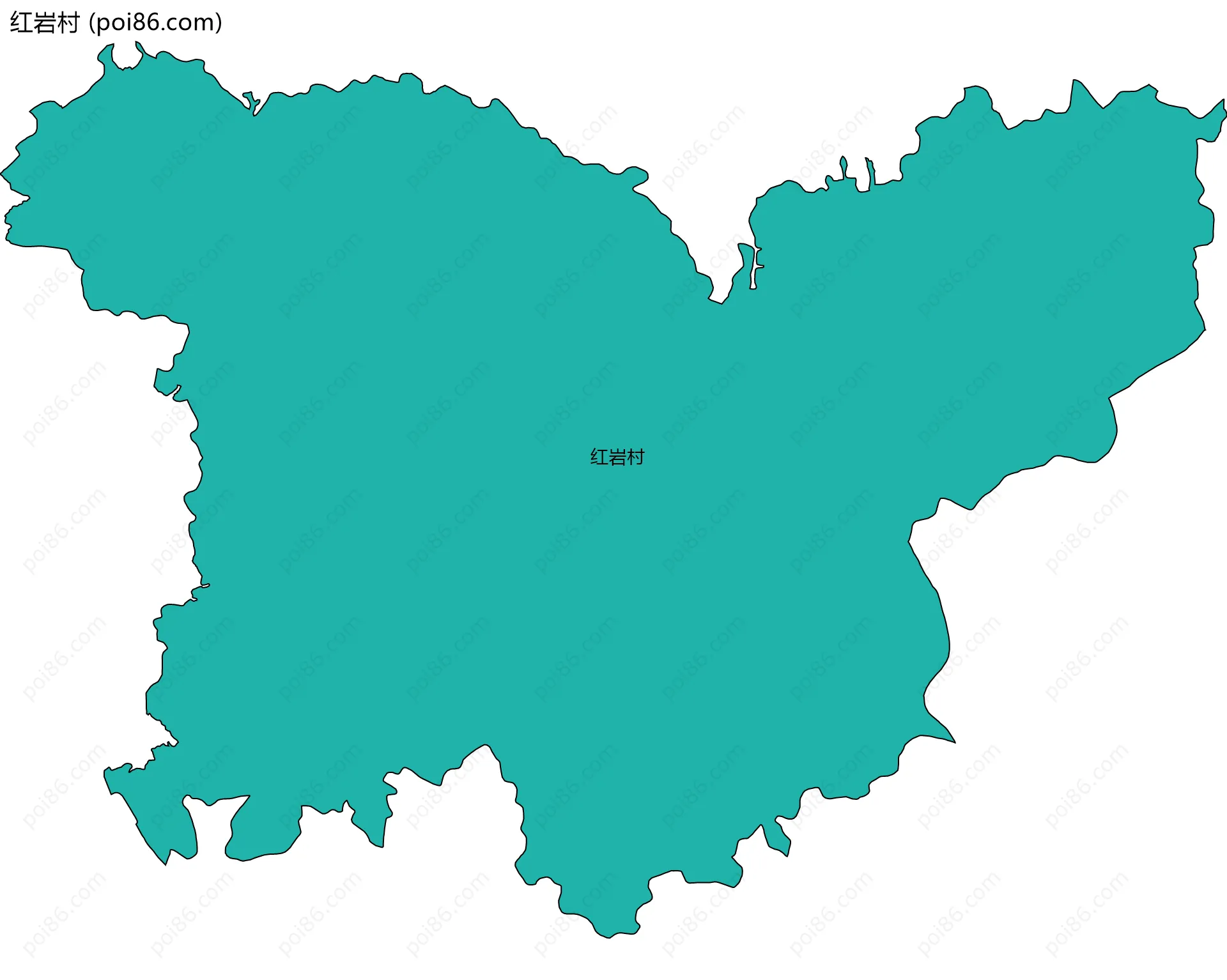 红岩村边界地图