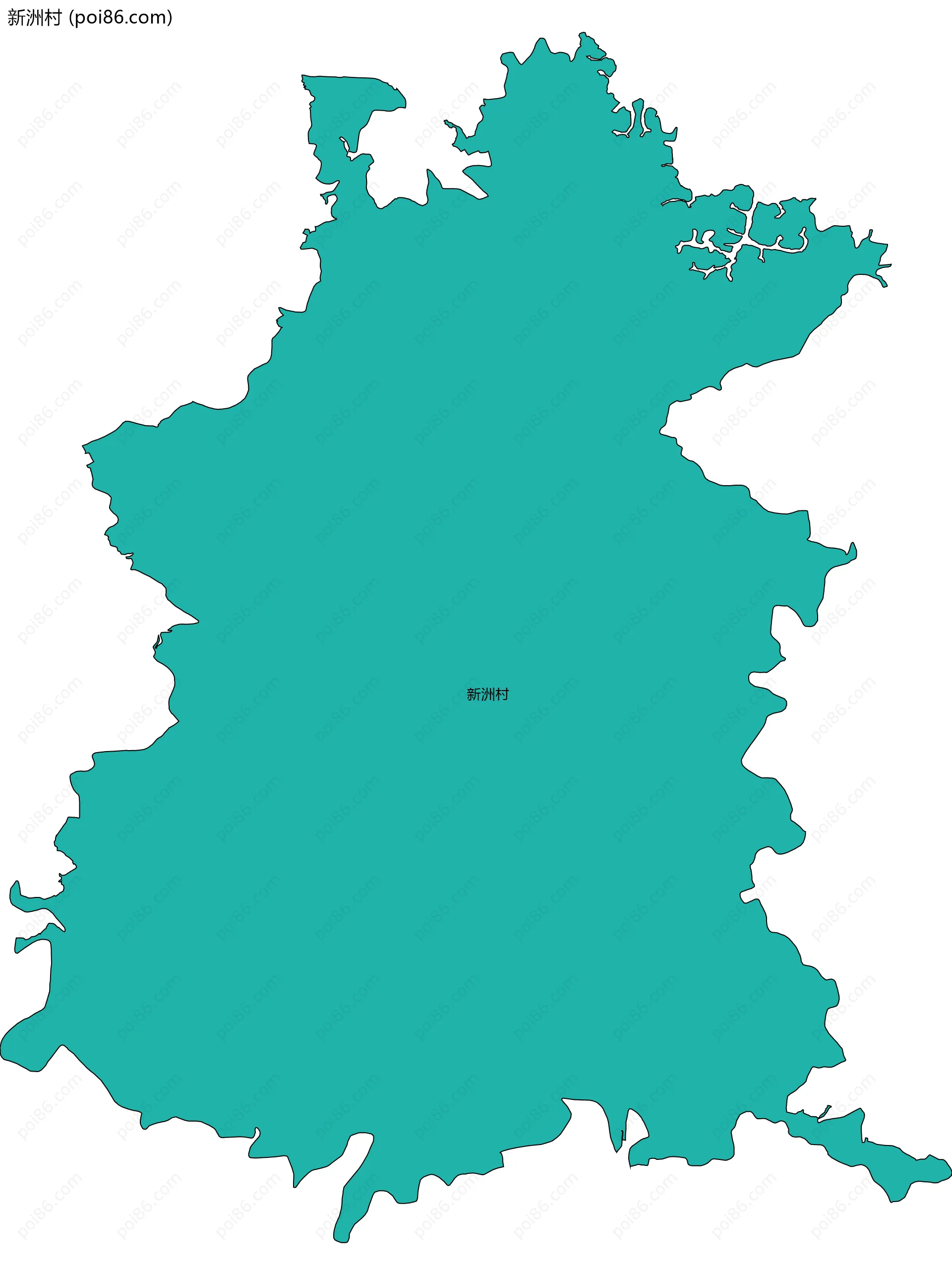 新洲村边界地图