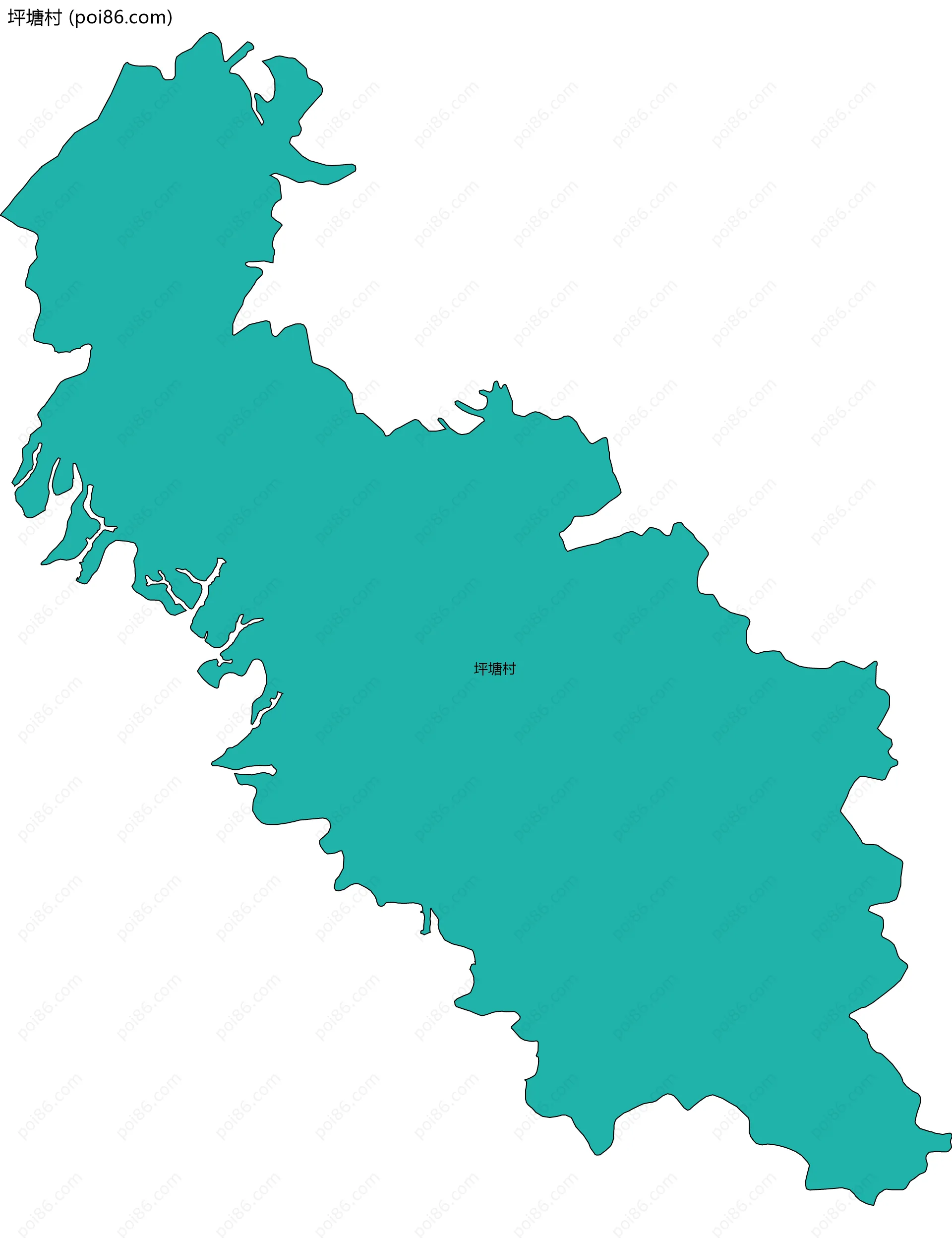 坪塘村边界地图