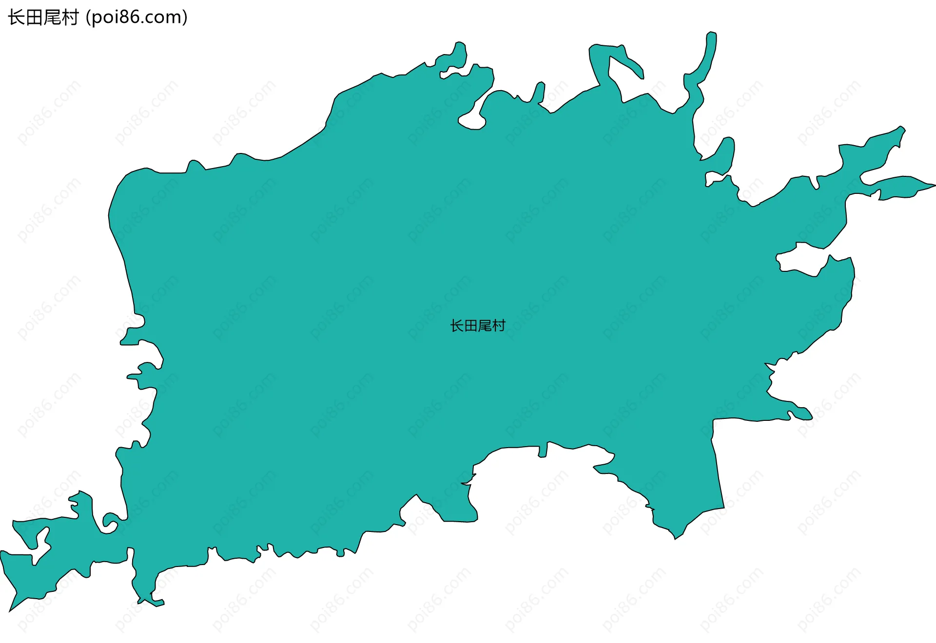 长田尾村边界地图