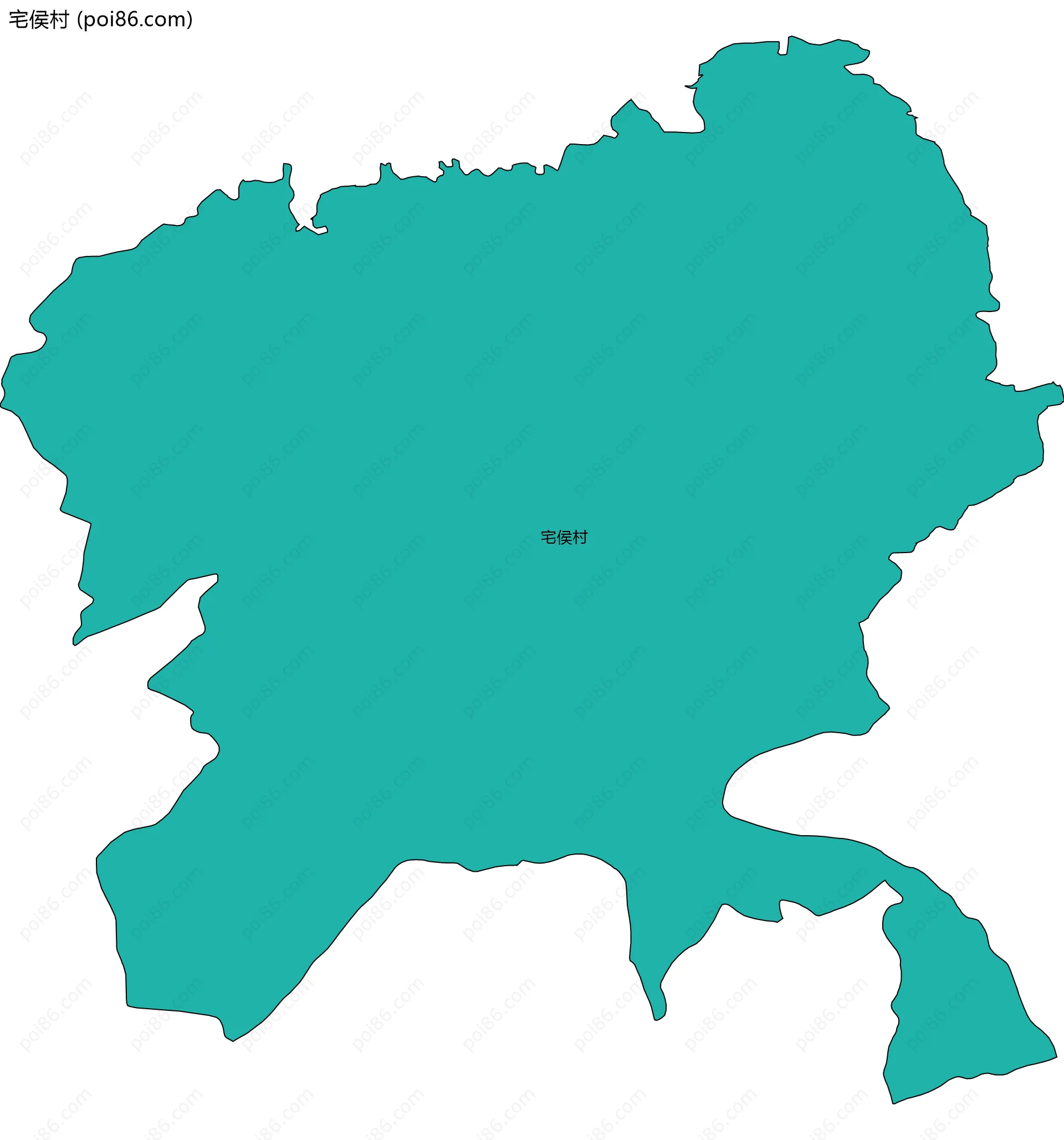 宅侯村边界地图