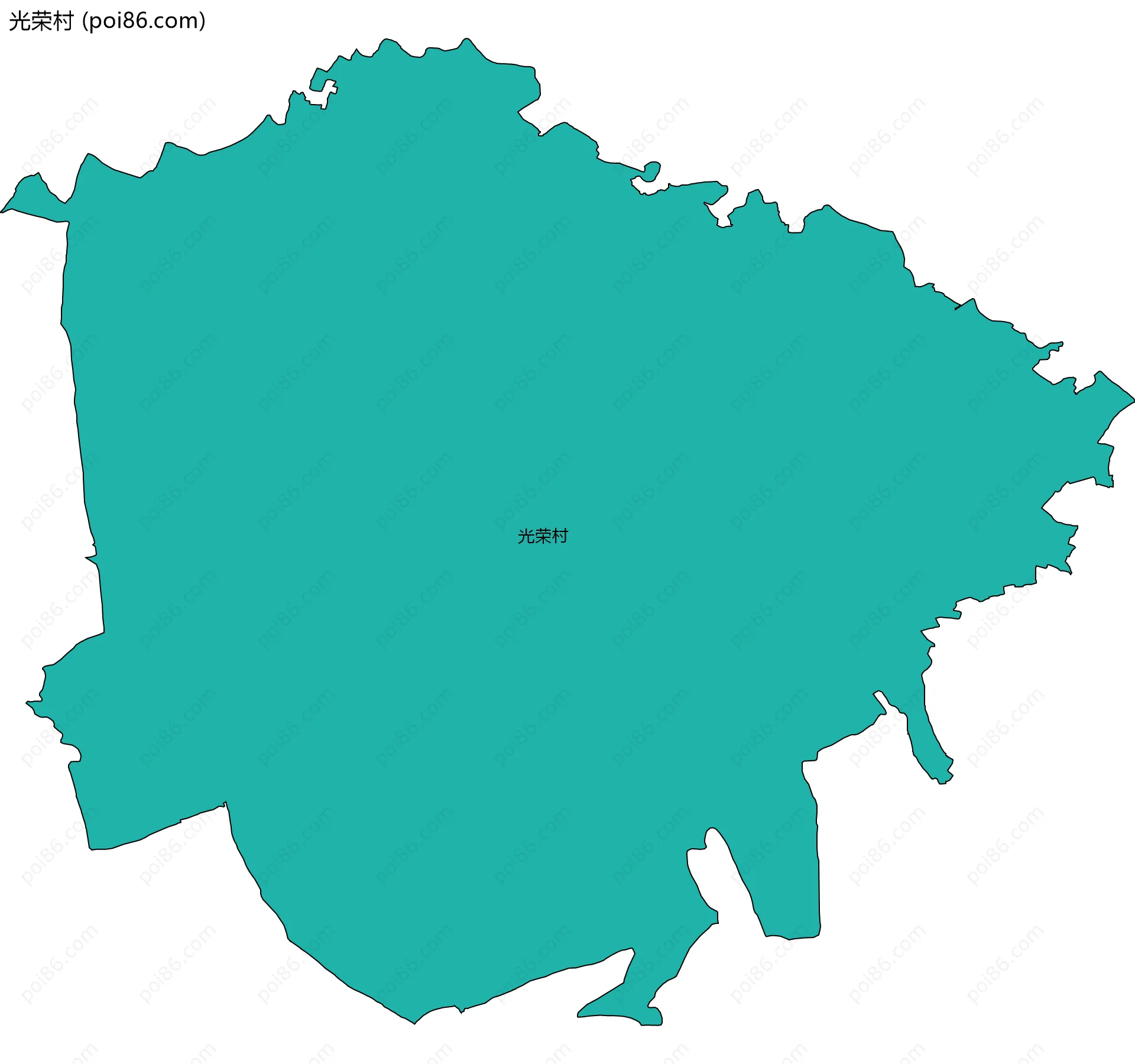 光荣村边界地图