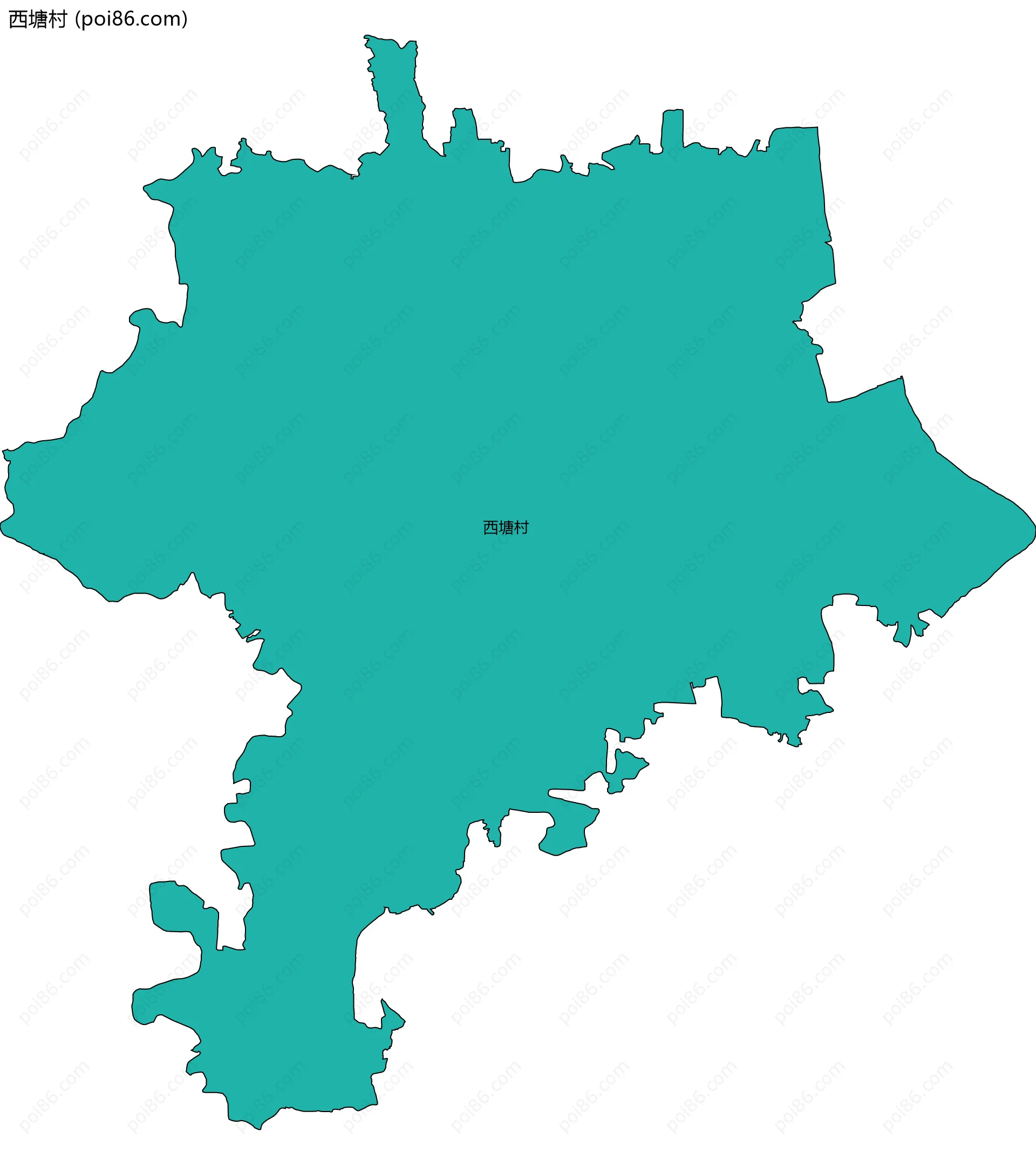 西塘村边界地图