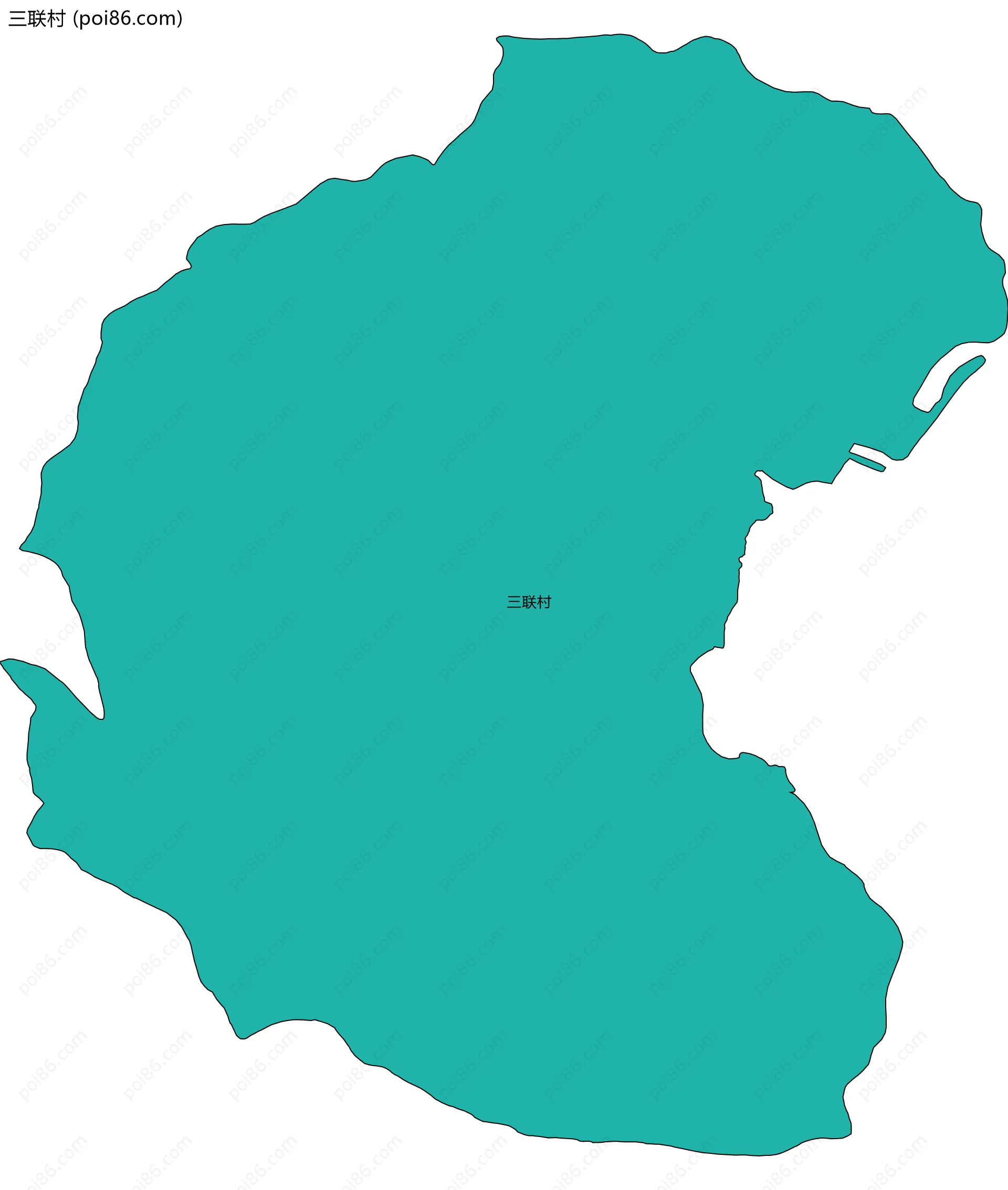 三联村边界地图