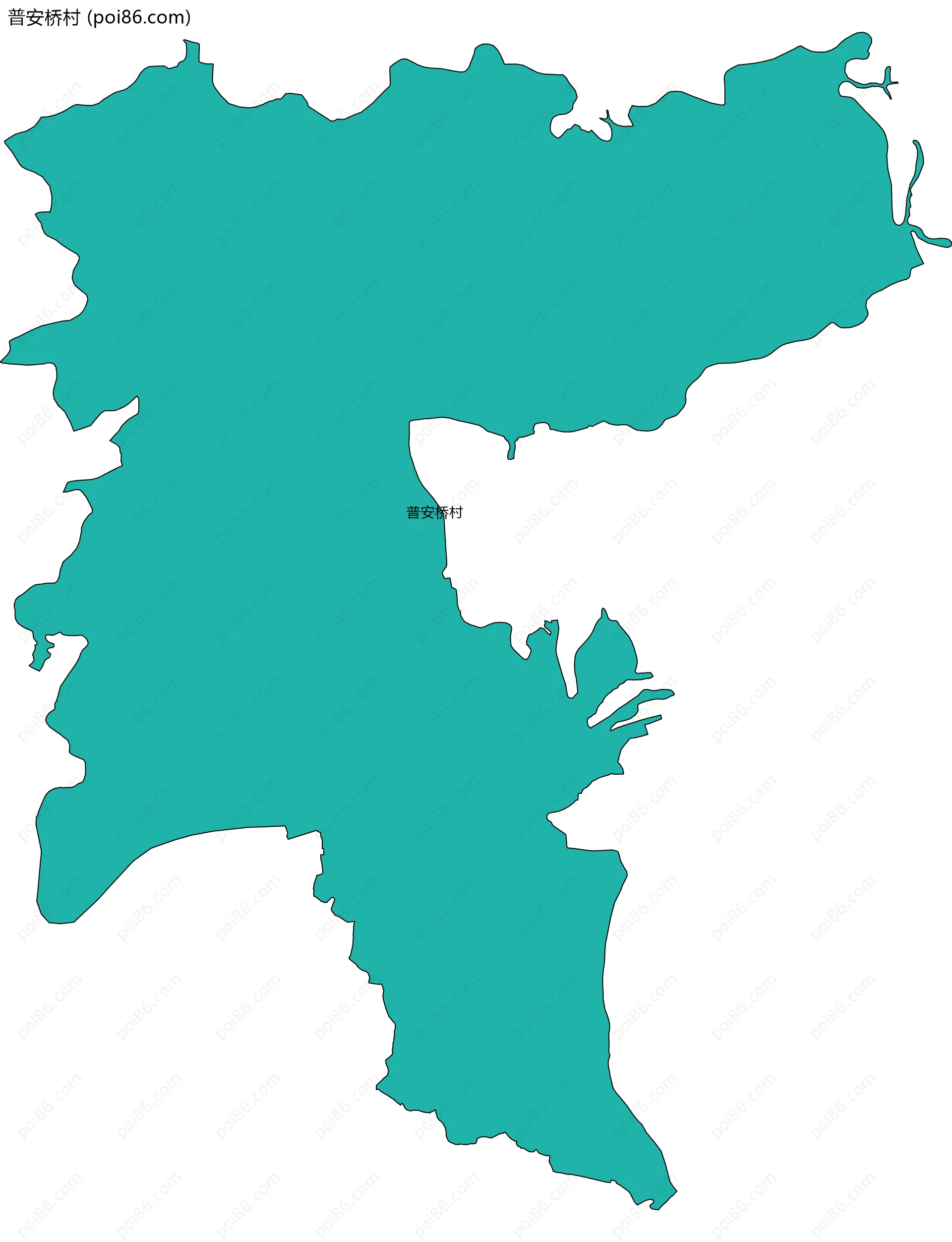 普安桥村边界地图