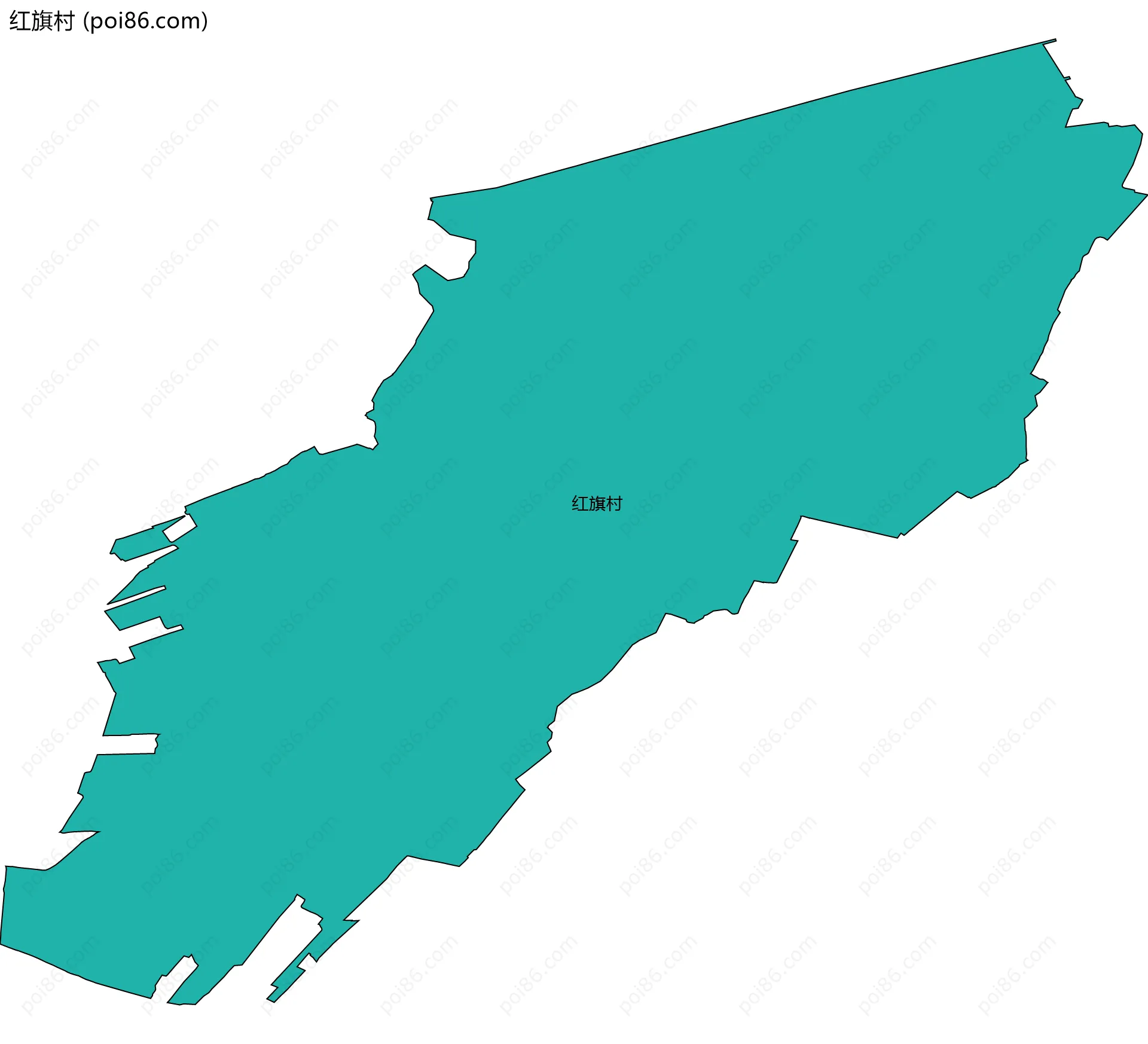 红旗村边界地图