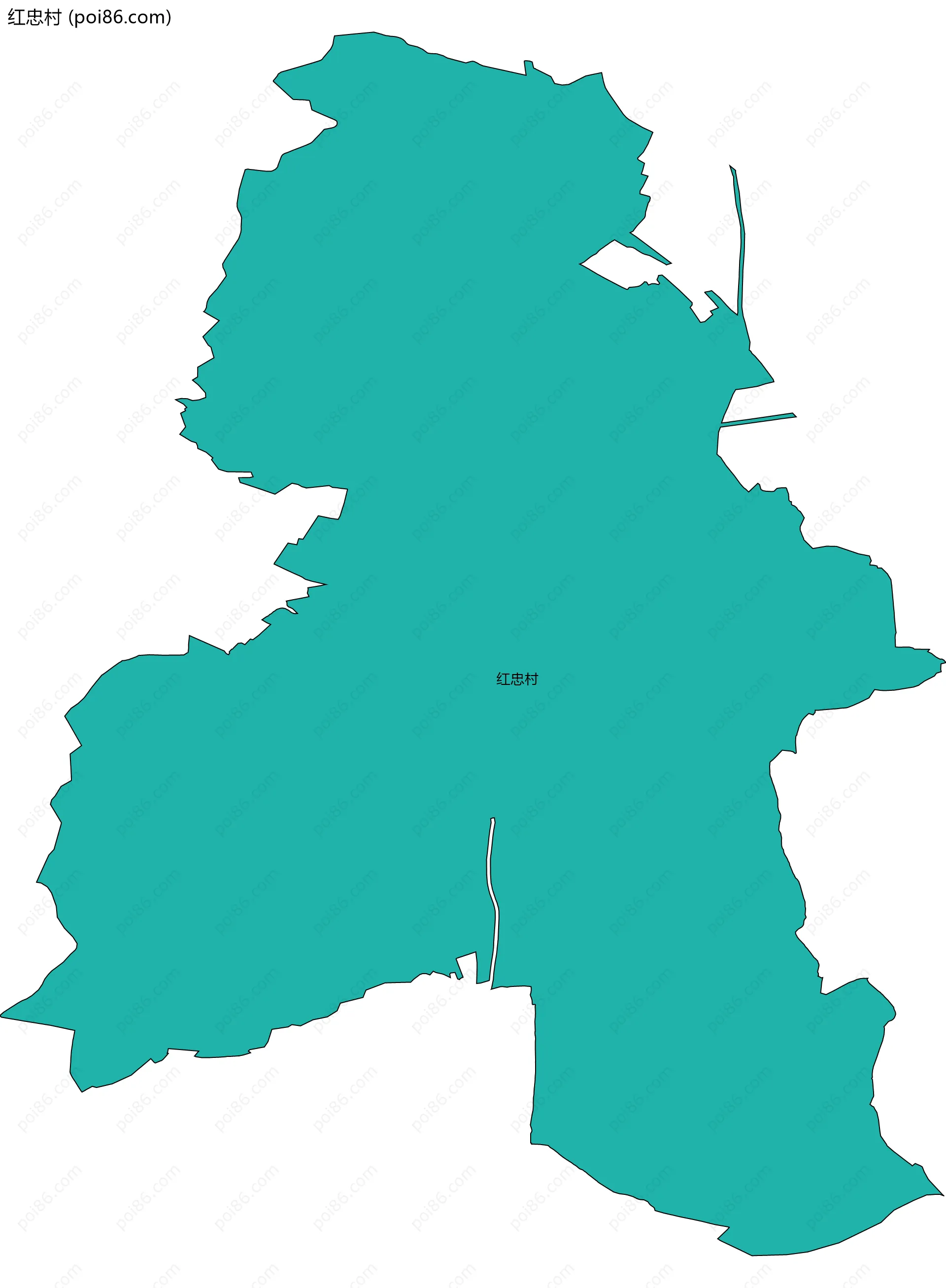 红忠村边界地图