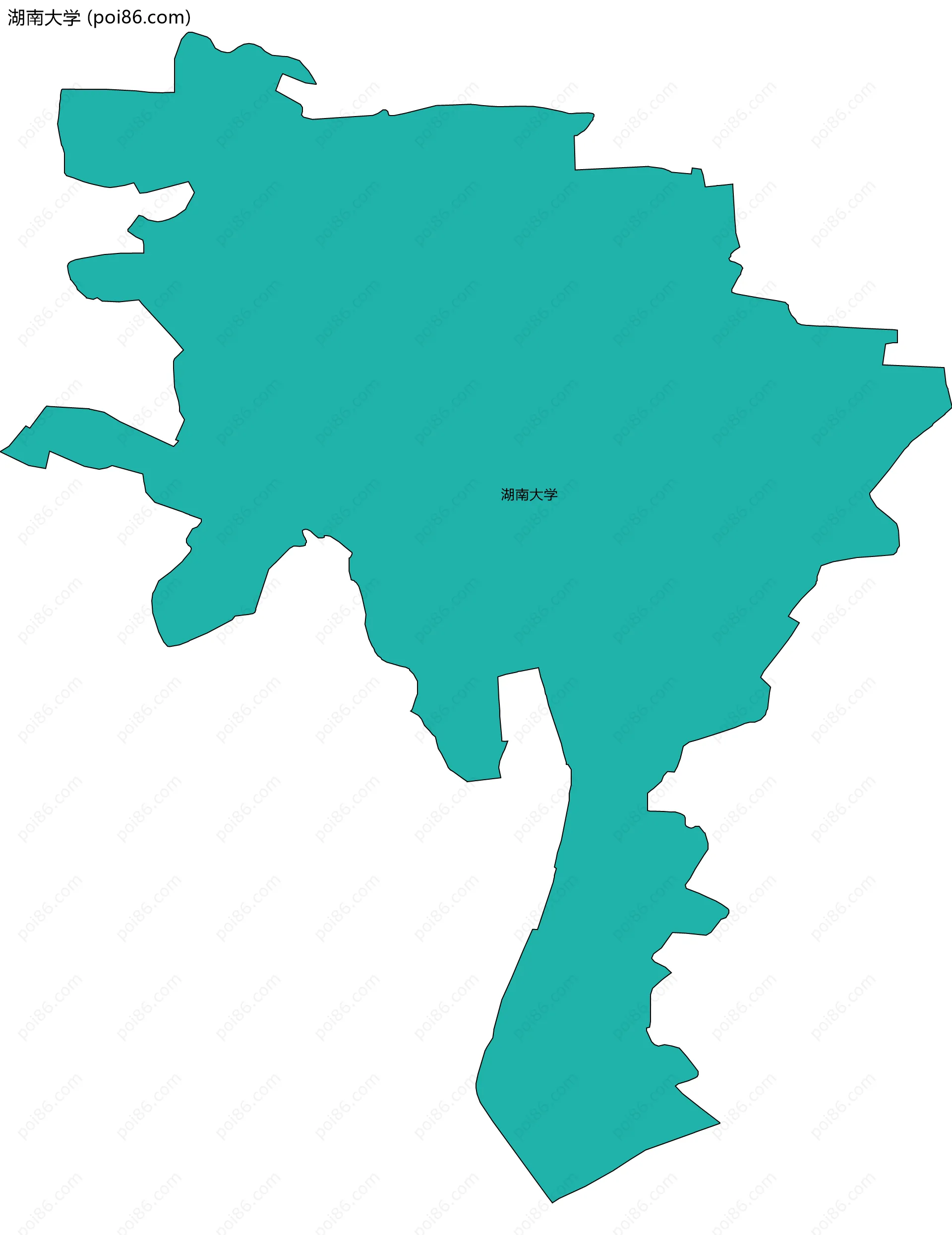 湖南大学边界地图