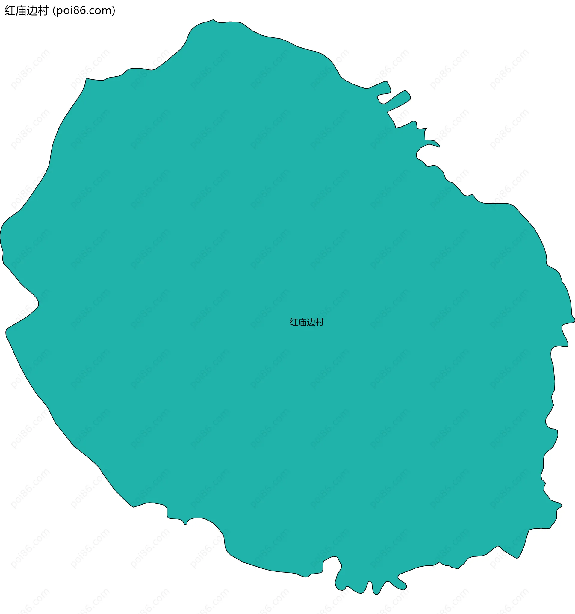 红庙边村边界地图