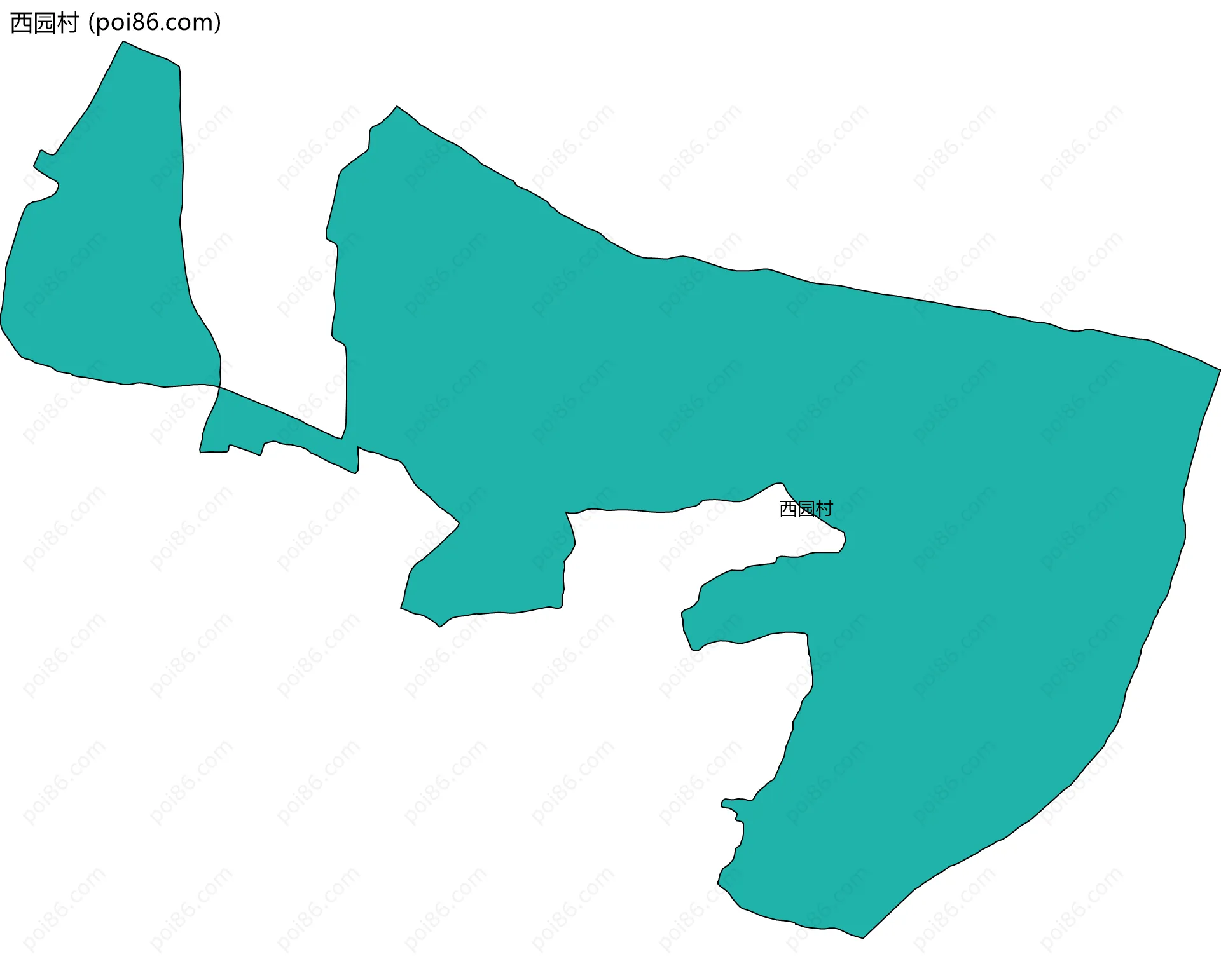 西园村边界地图