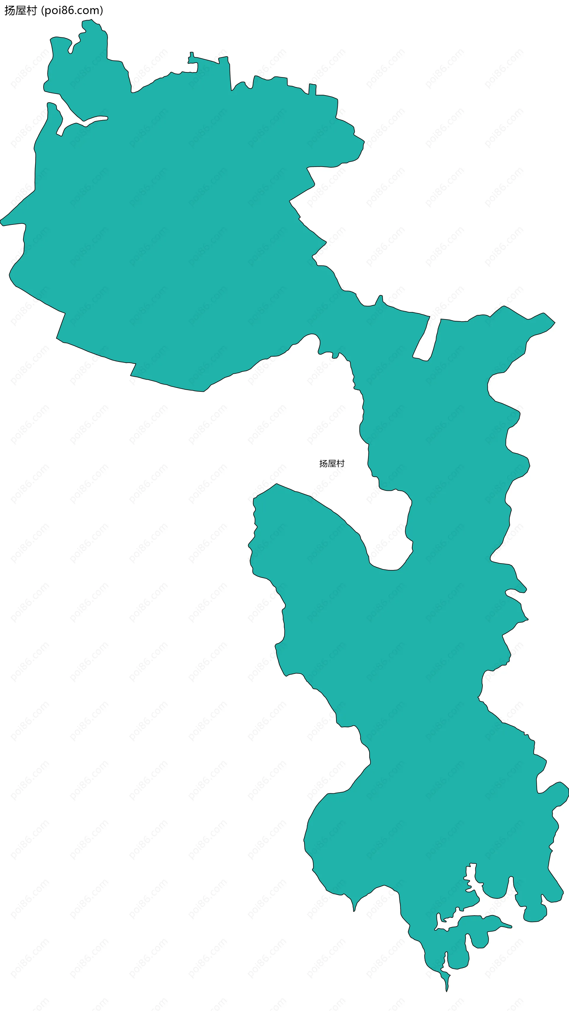 扬屋村边界地图