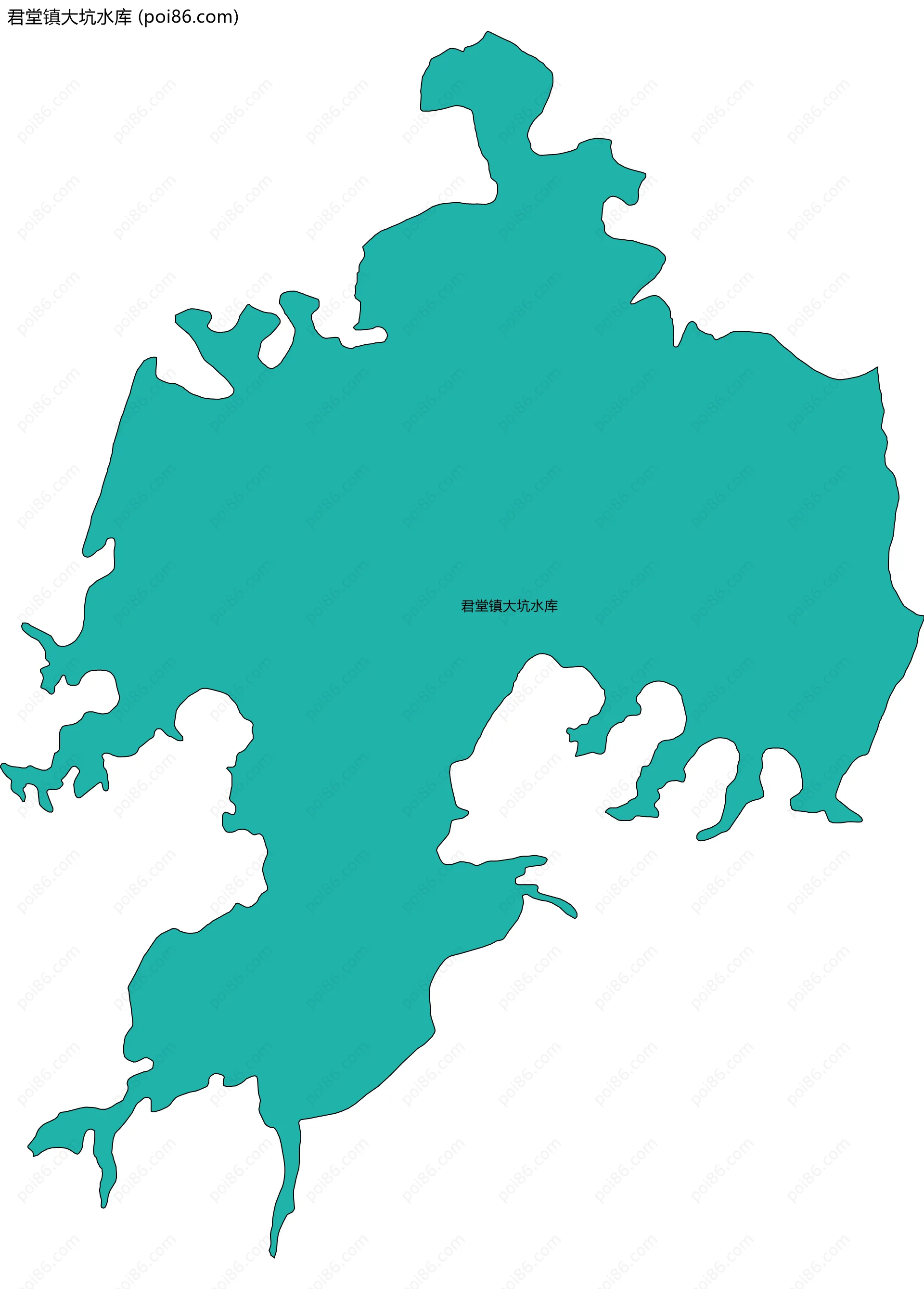 君堂镇大坑水库边界地图