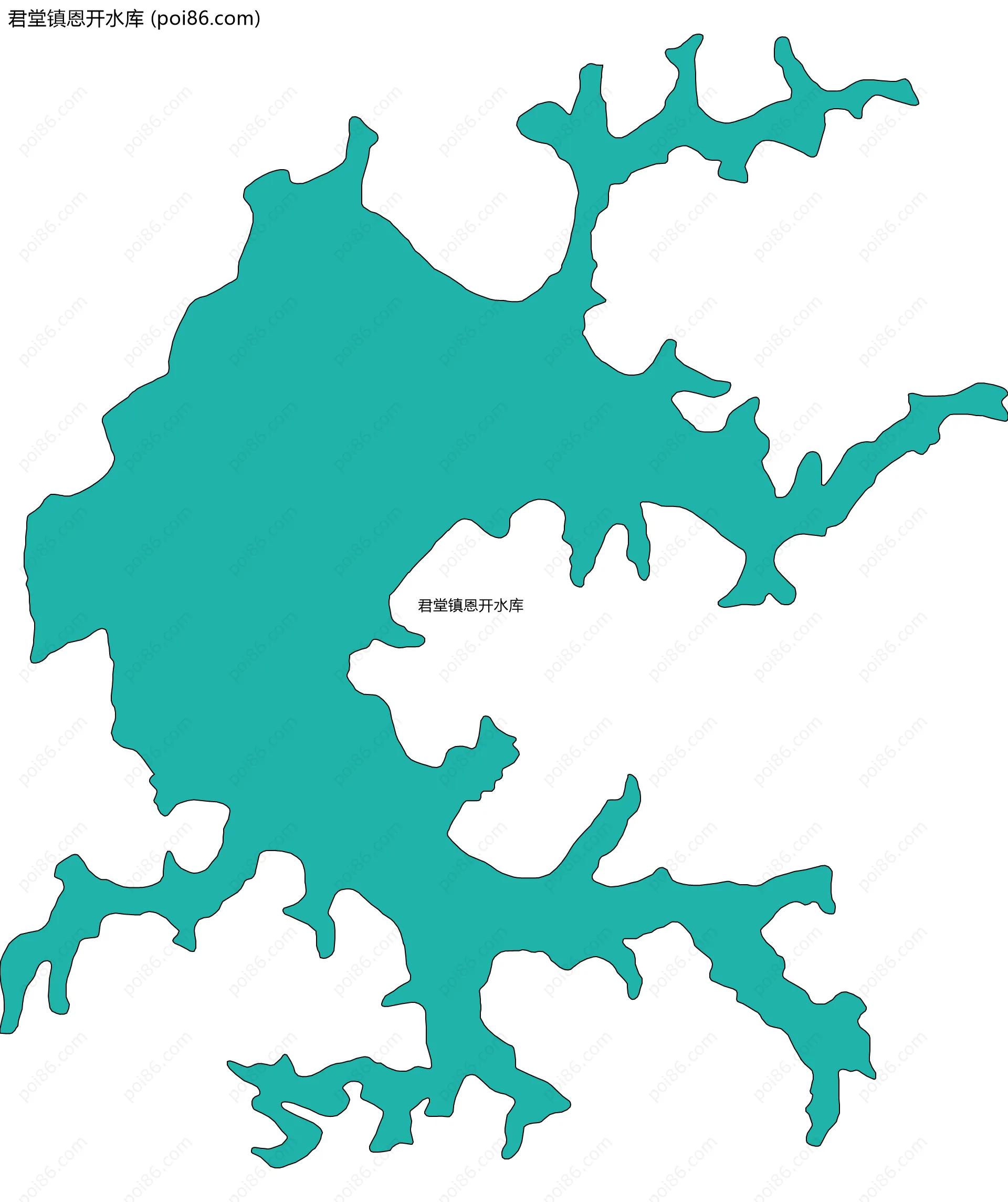 君堂镇恩开水库边界地图
