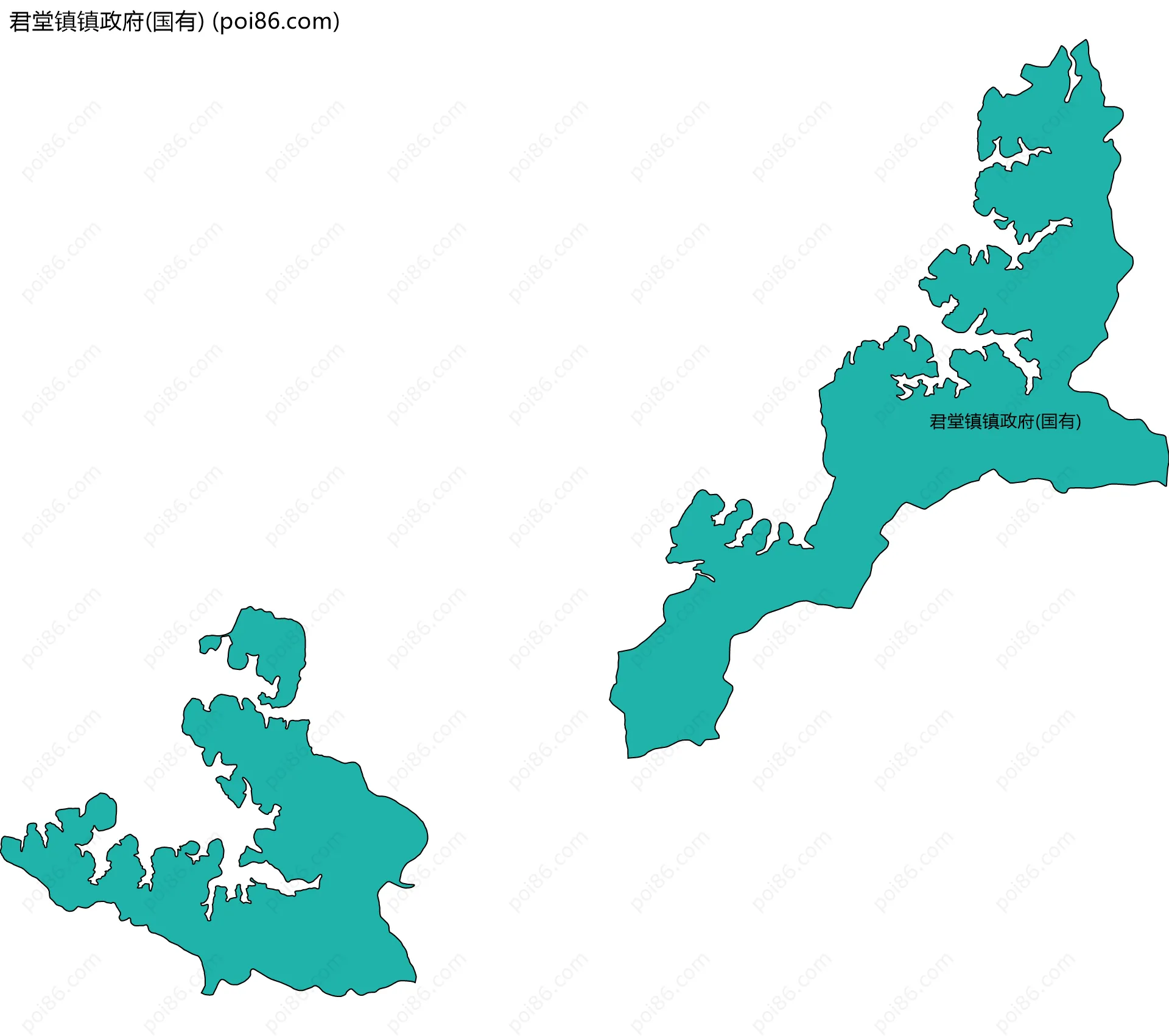 君堂镇镇政府(国有)边界地图