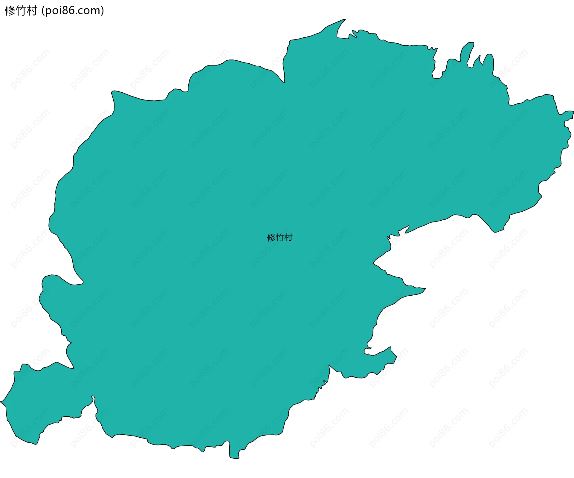 修竹村边界地图