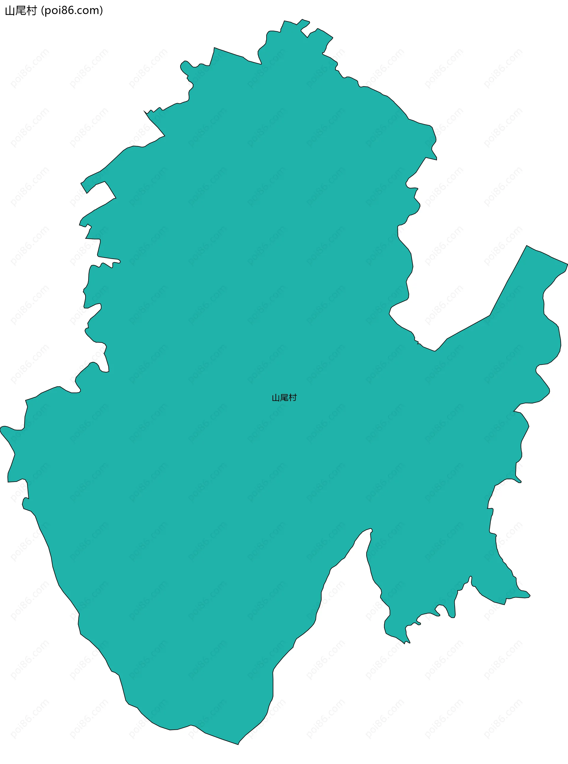 山尾村边界地图