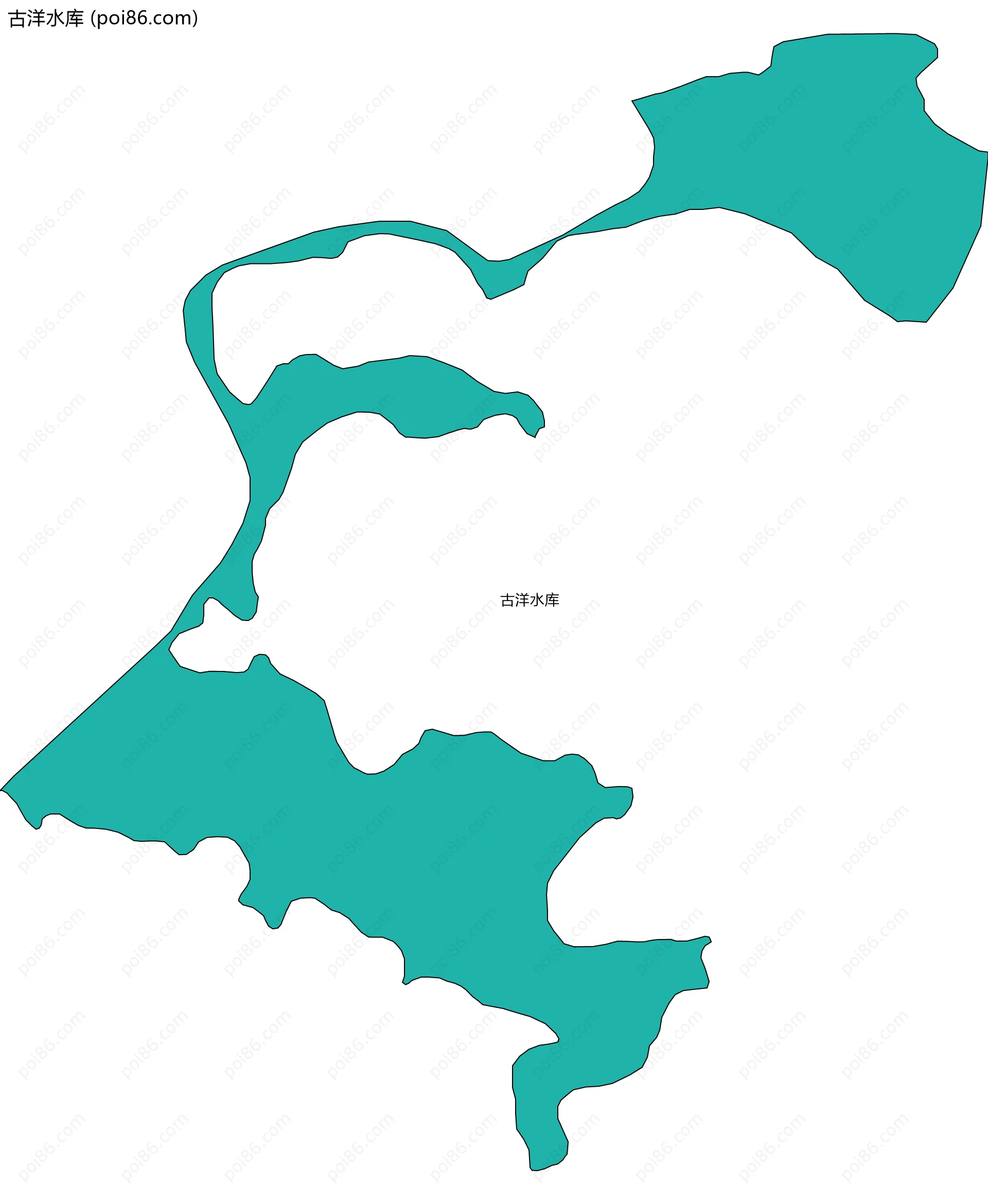 古洋水库边界地图