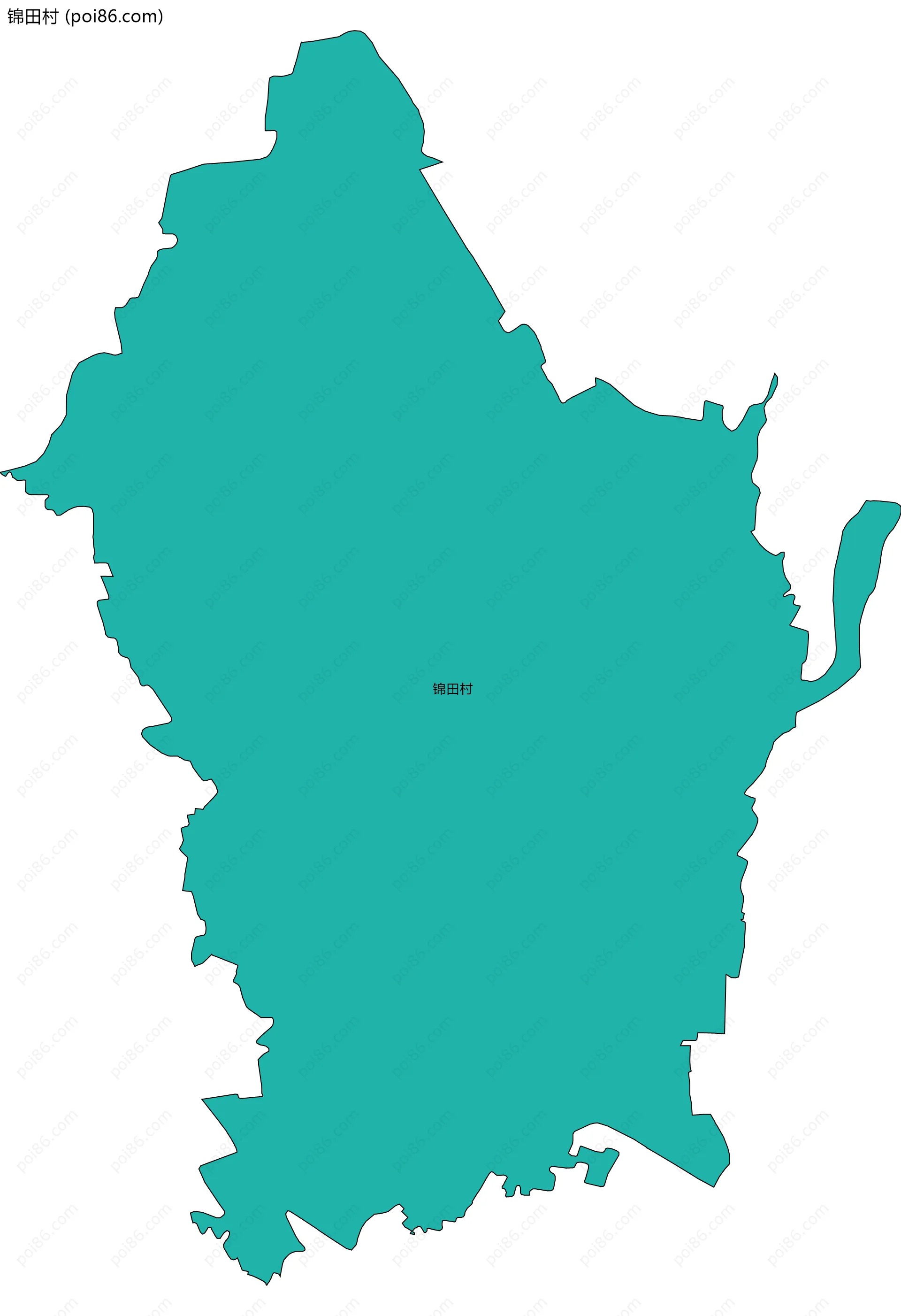 锦田村边界地图