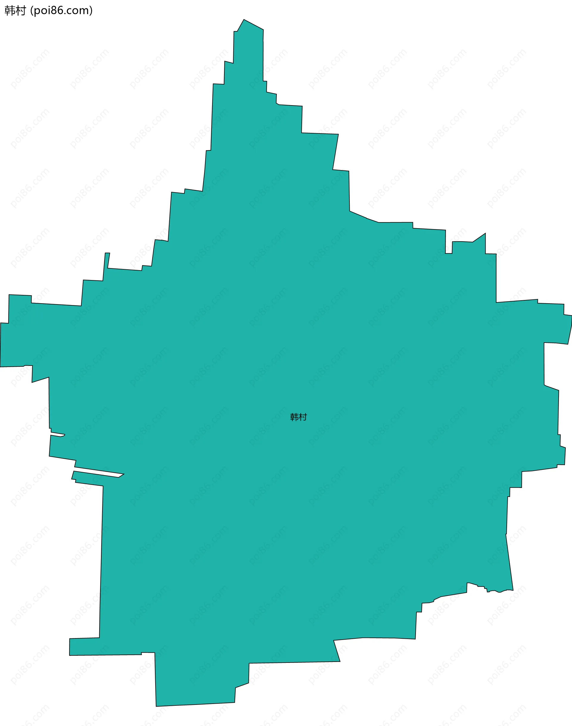 韩村边界地图