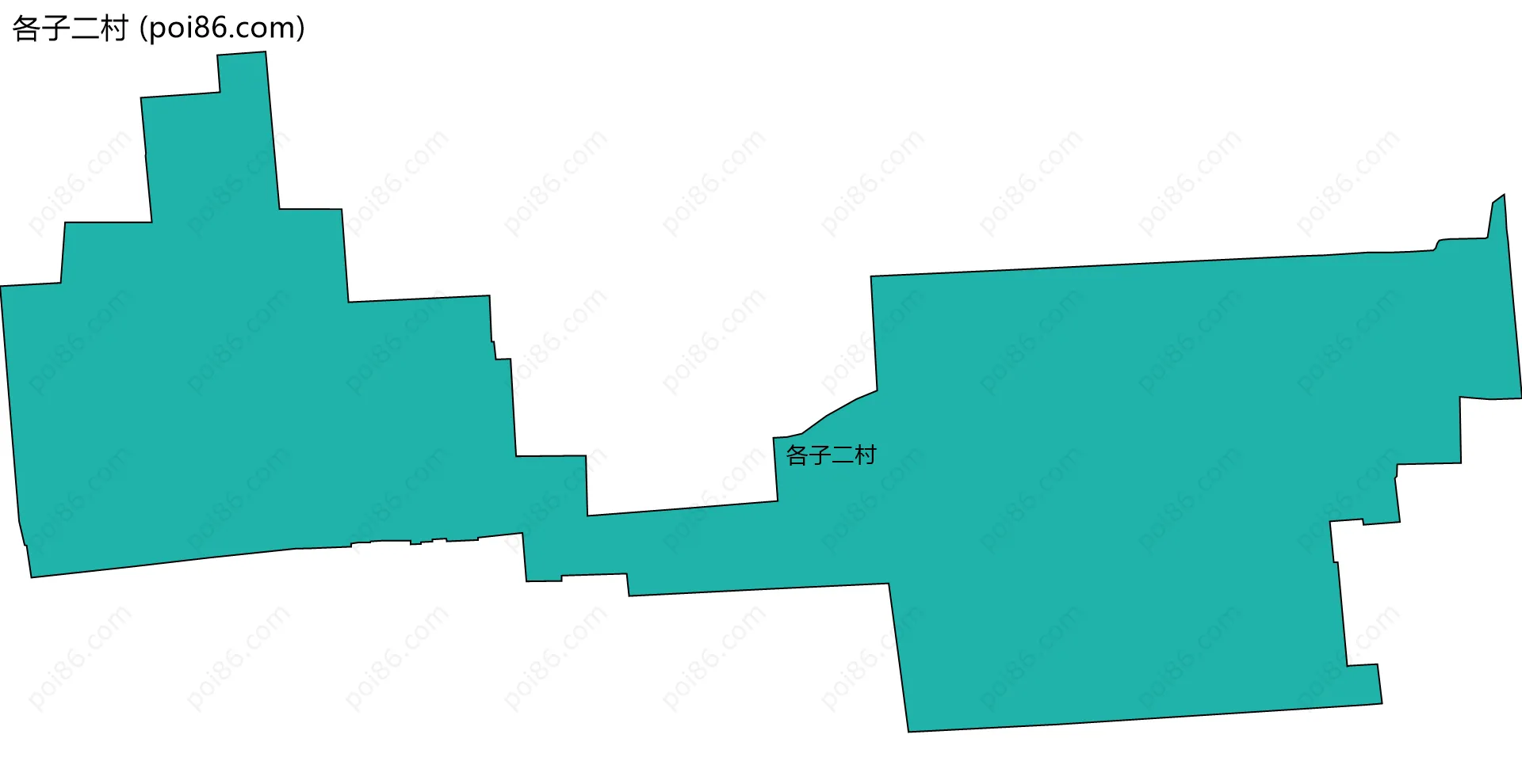 各子二村边界地图