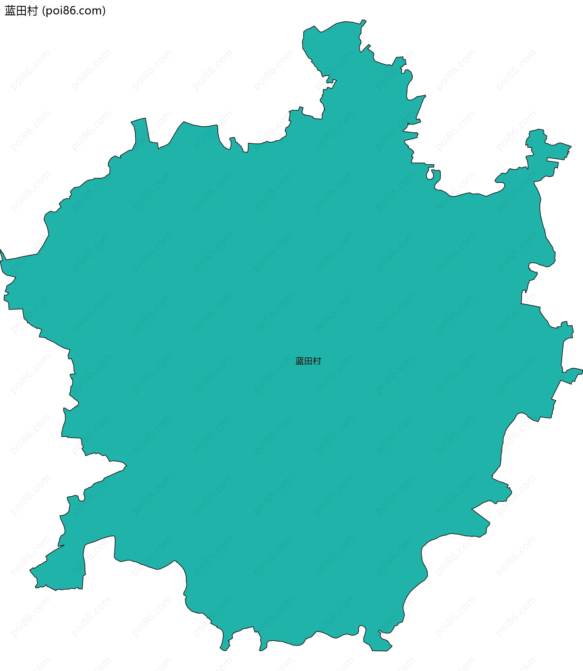 蓝田村边界地图