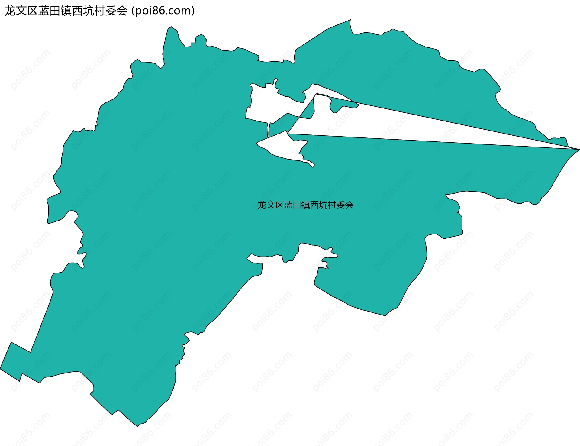 龙文区蓝田镇西坑村委会边界地图