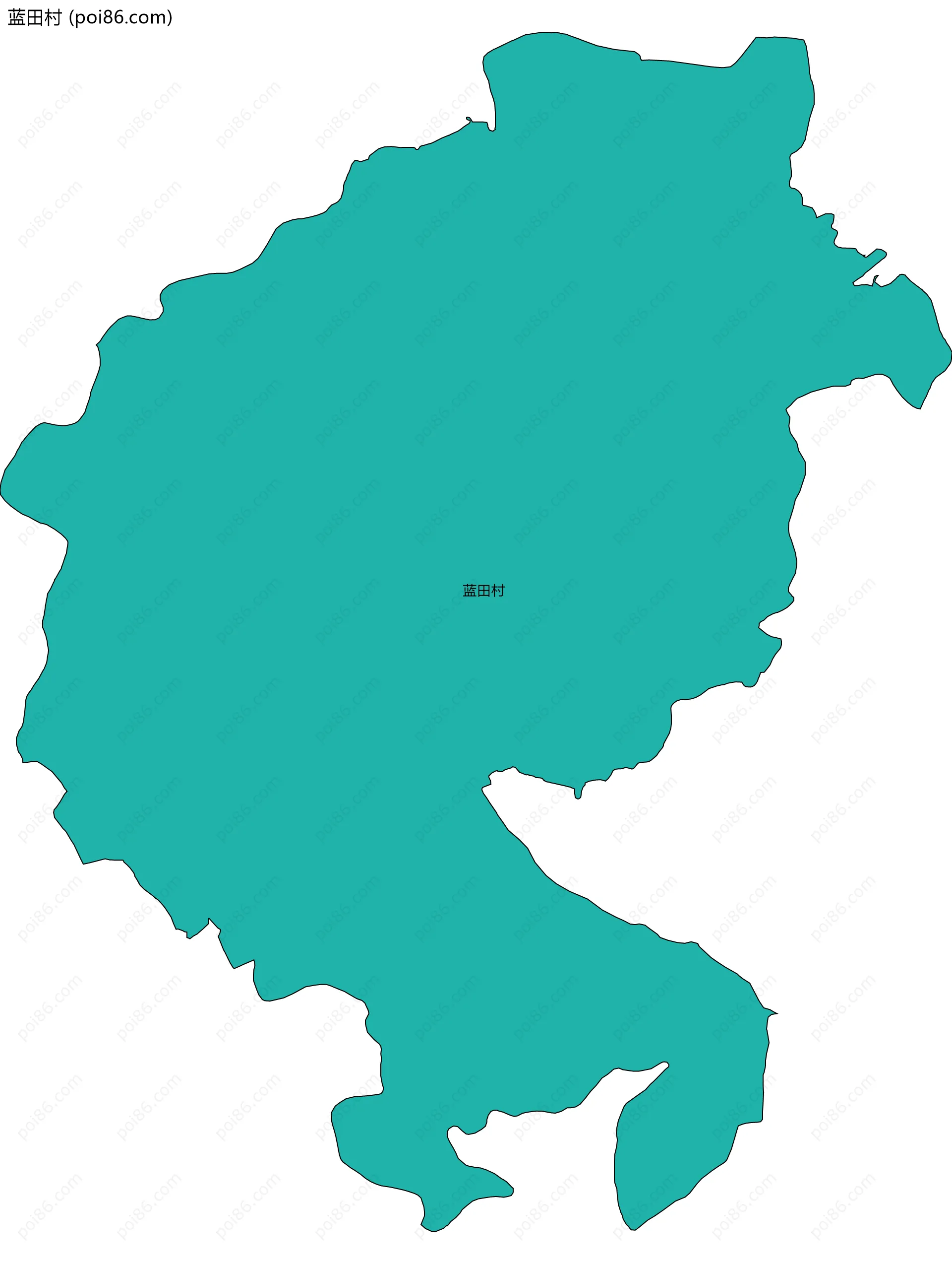 蓝田村边界地图