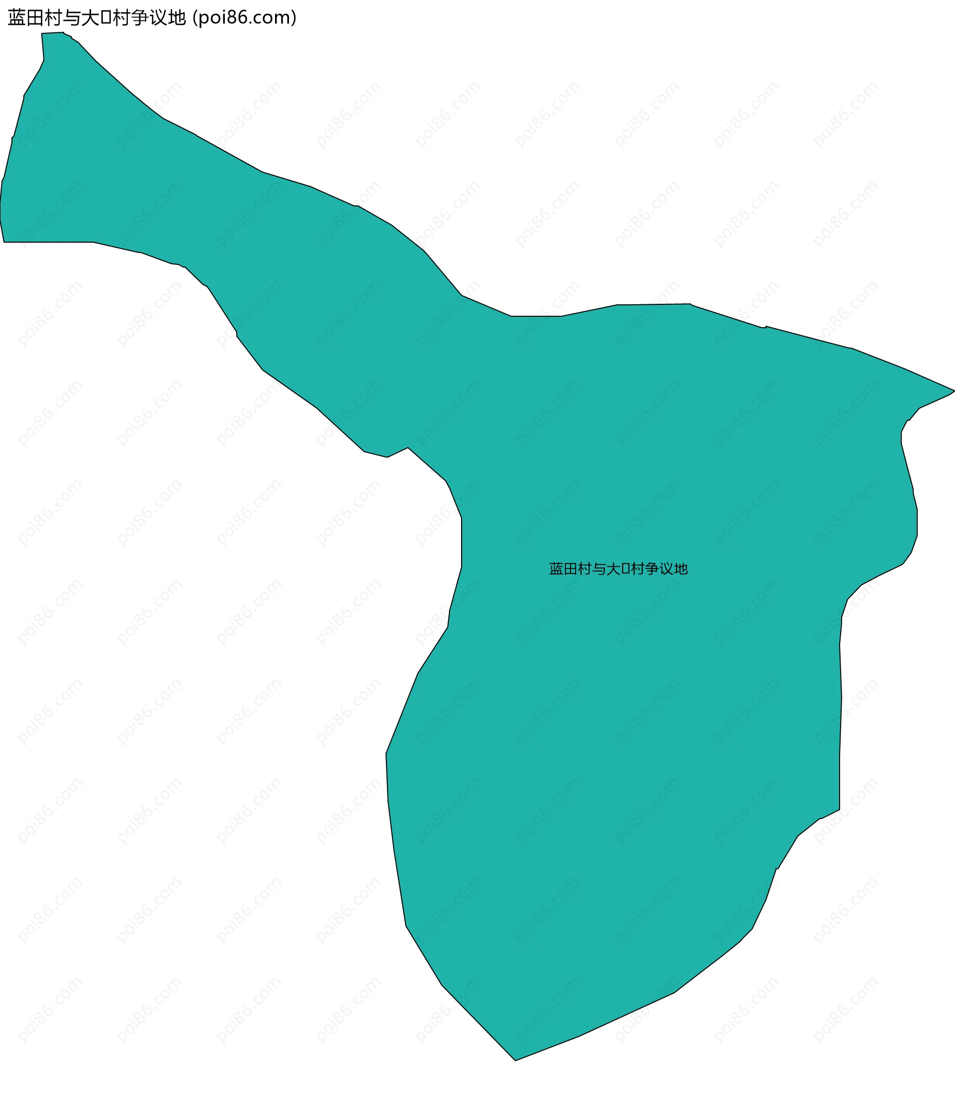 蓝田村与大村争议地边界地图